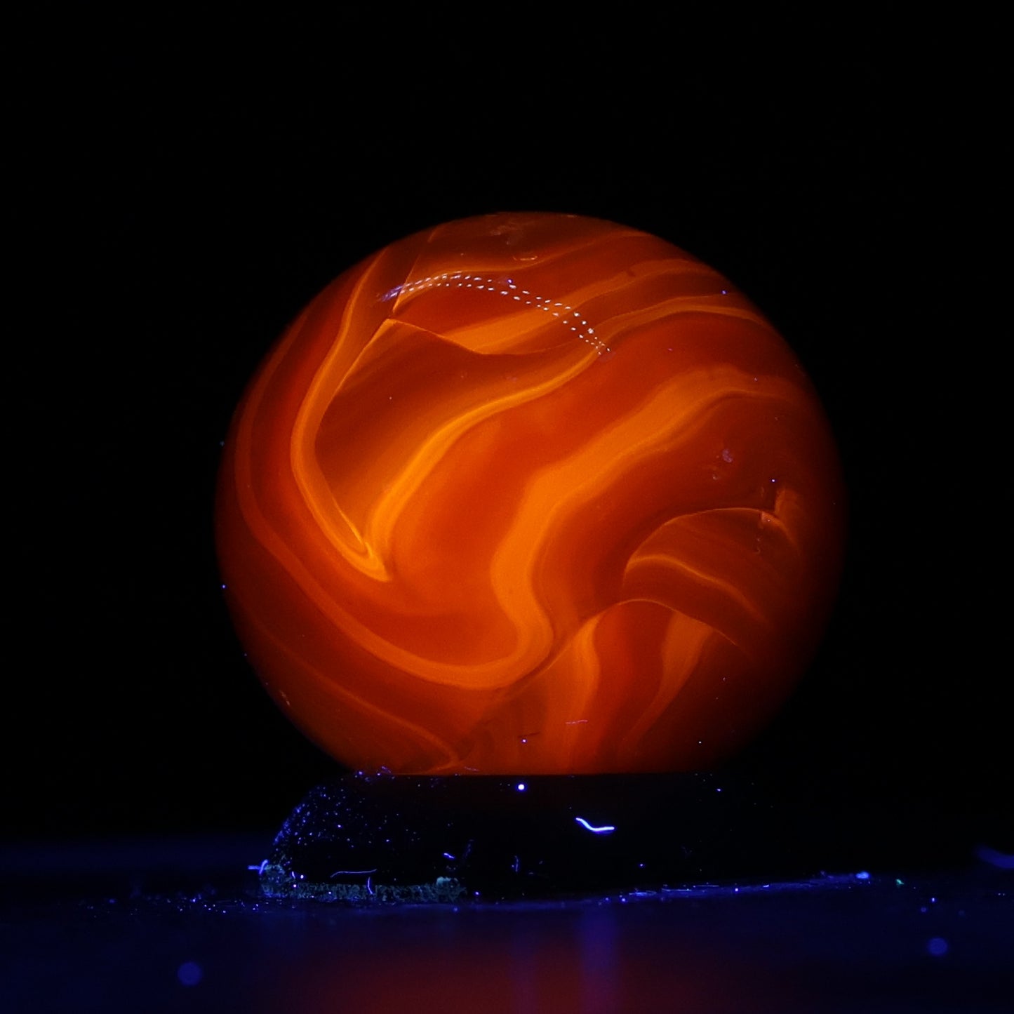 5/8" Swirl Marble Translucent Orange on Orange UV M-