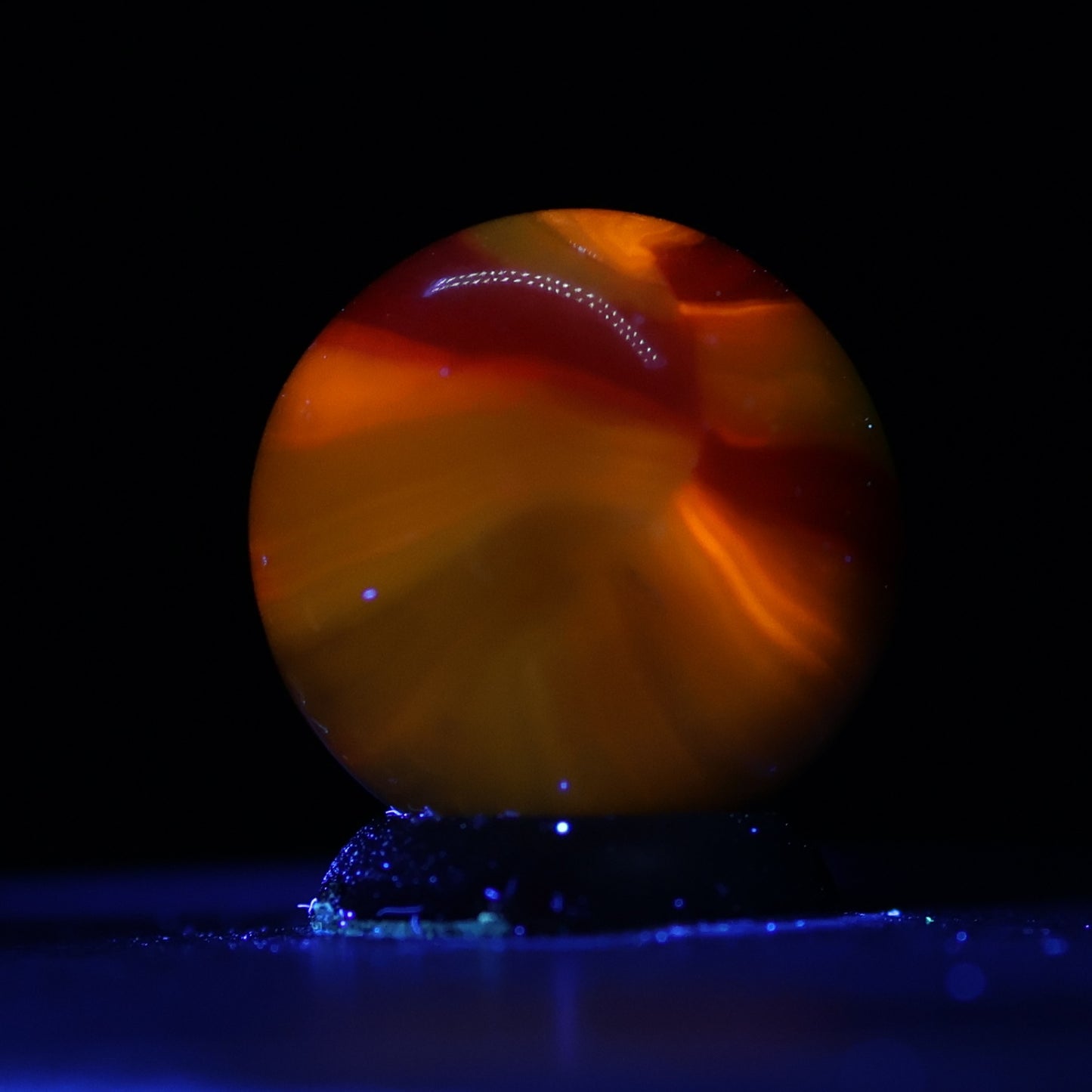 5/8" Akro Agate Patch Marble Yellow & Red UV M- Ketchup & Mustard?