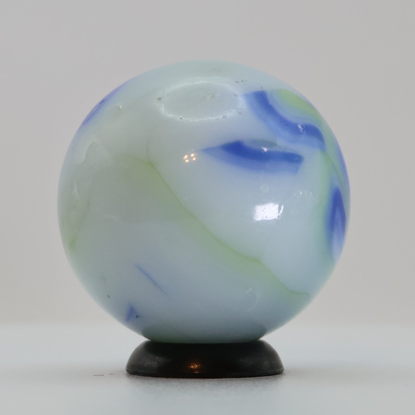 7/8" Tri-Color Swirl Marble Green Blue White NM