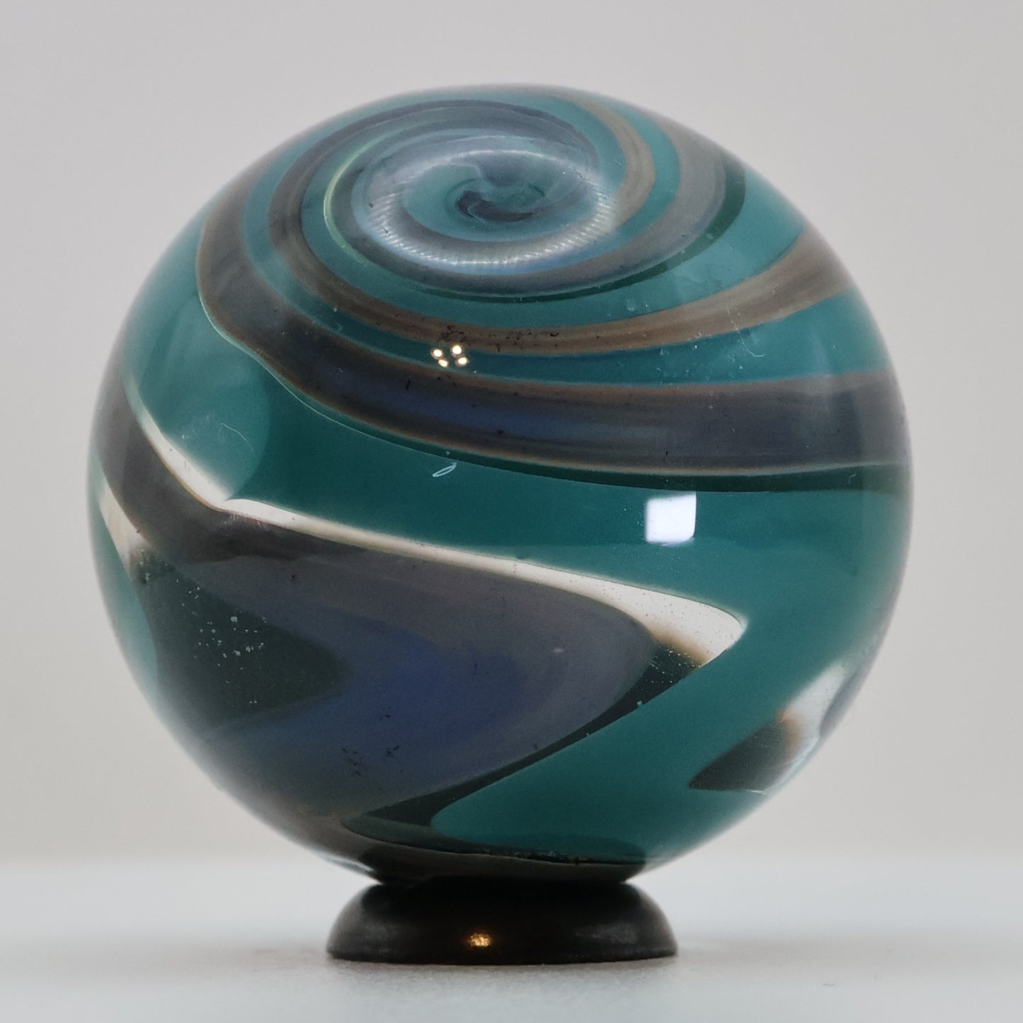 1 3/16" Contemporary Handmade Borosilicate Swirl Marble (Pyrex) NM+