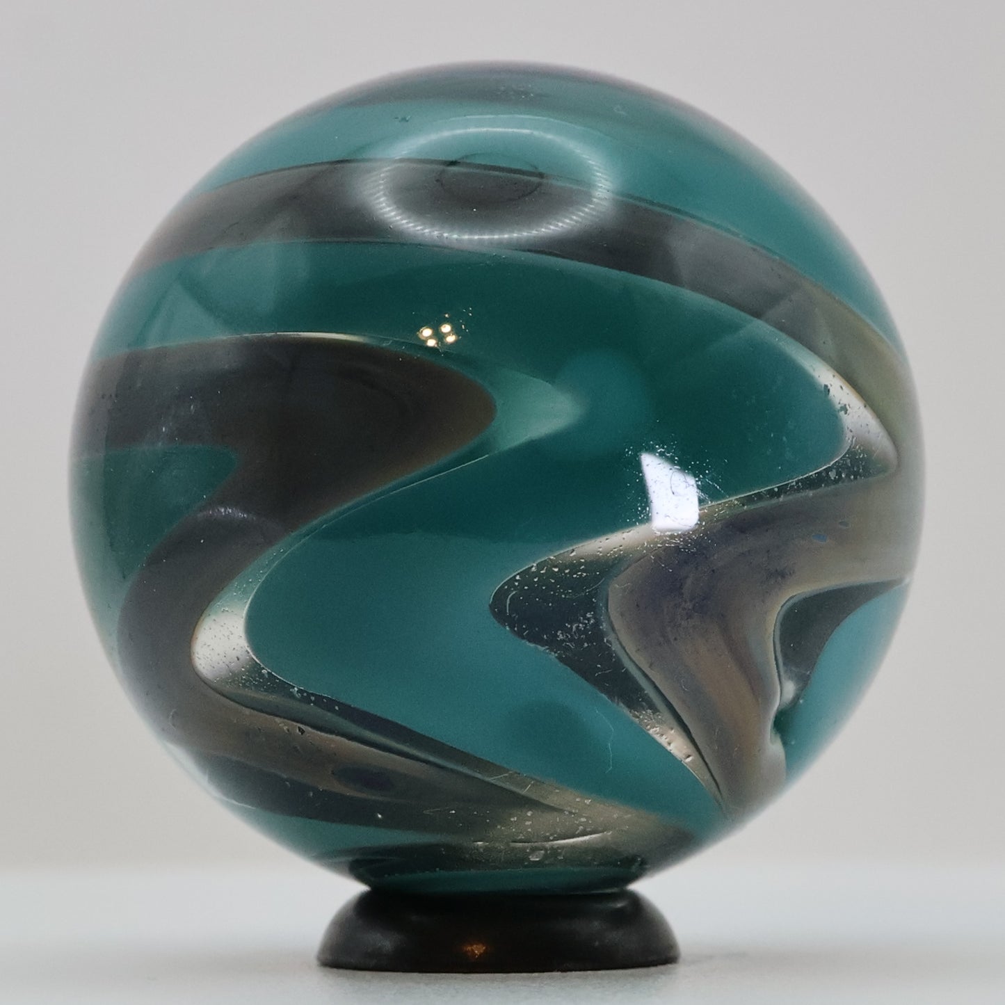 1 3/16" Contemporary Handmade Borosilicate Swirl Marble (Pyrex) NM+