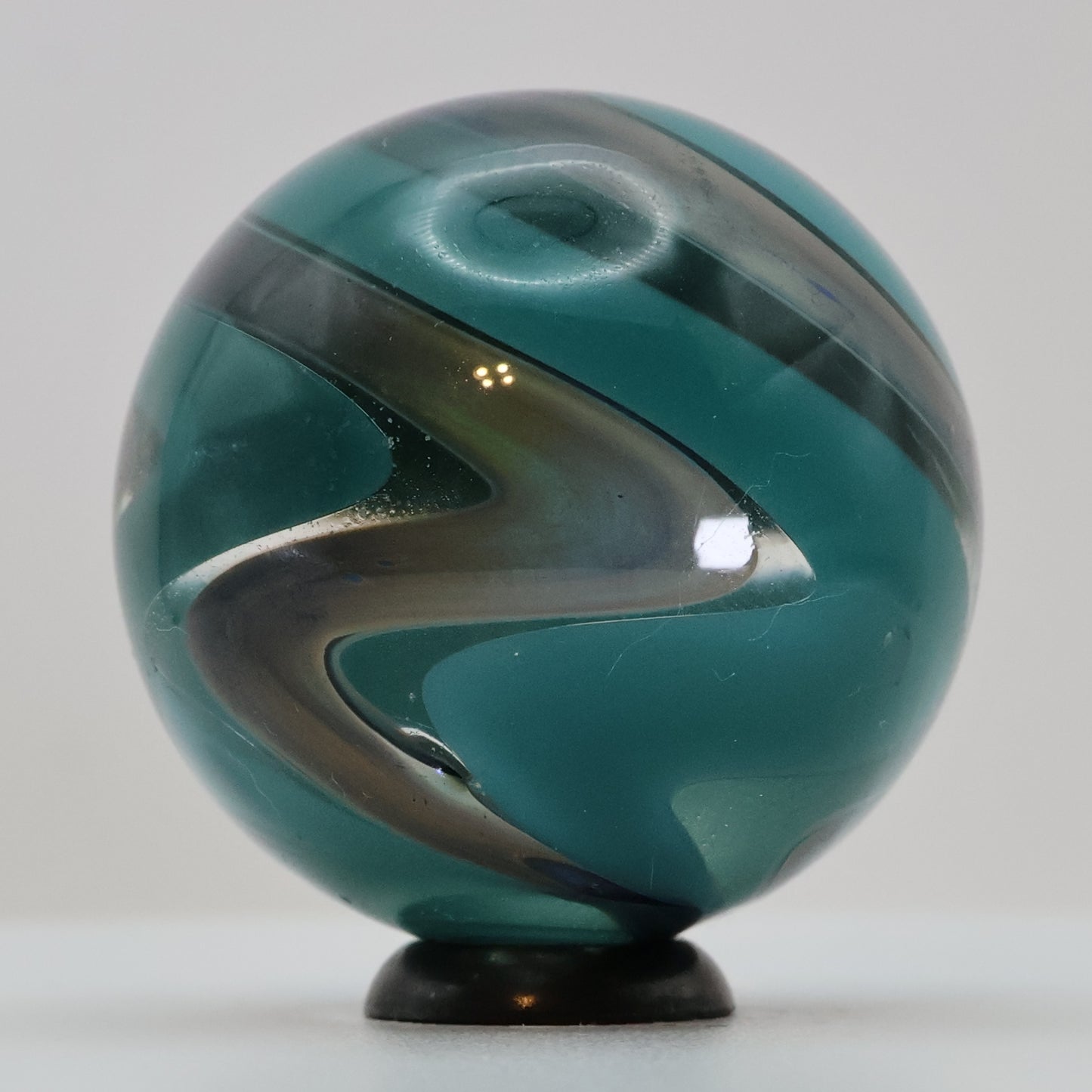 1 3/16" Contemporary Handmade Borosilicate Swirl Marble (Pyrex) NM+