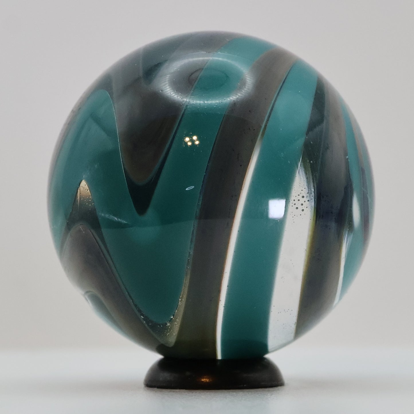 1 3/16" Contemporary Handmade Borosilicate Swirl Marble (Pyrex) NM+
