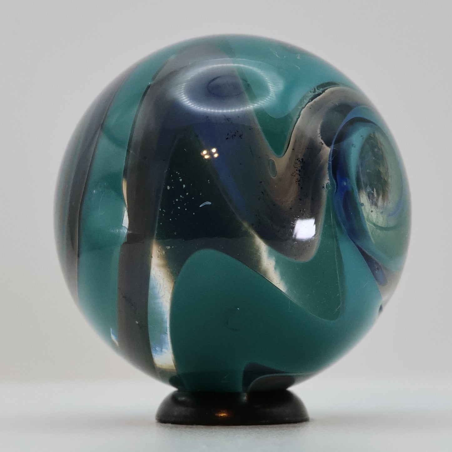 1 3/16" Contemporary Handmade Borosilicate Swirl Marble (Pyrex) NM+