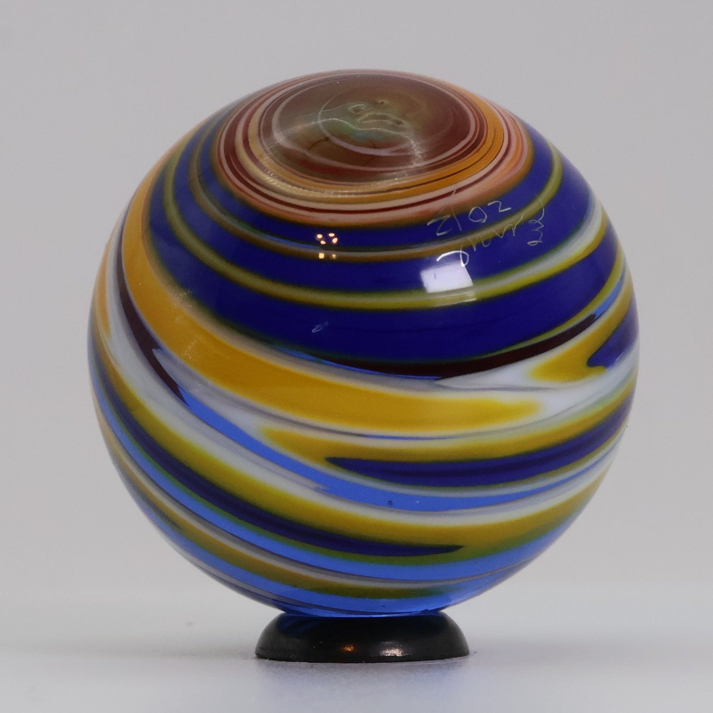 1 5/16" (33mm) Contemporary Handmade Marble Signed 2013 MINT