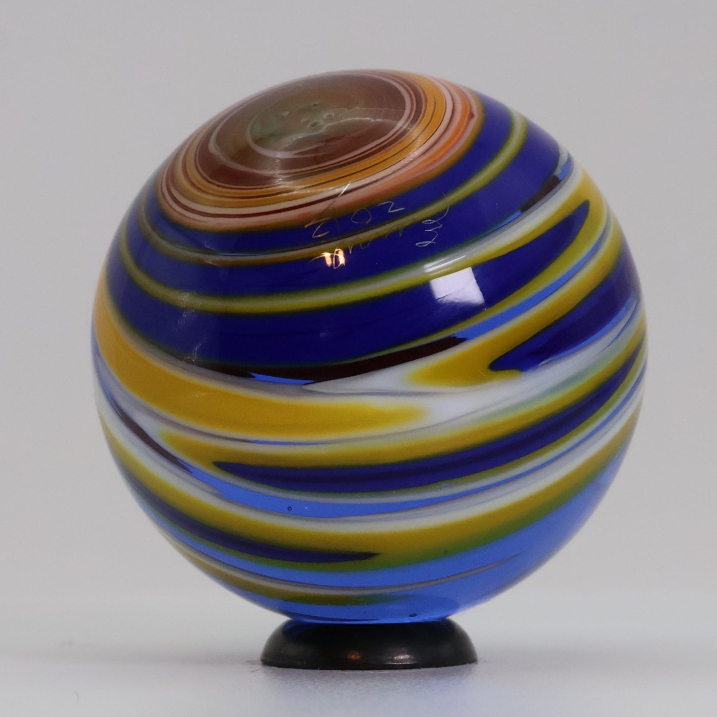 1 5/16" (33mm) Contemporary Handmade Marble Signed 2013 MINT