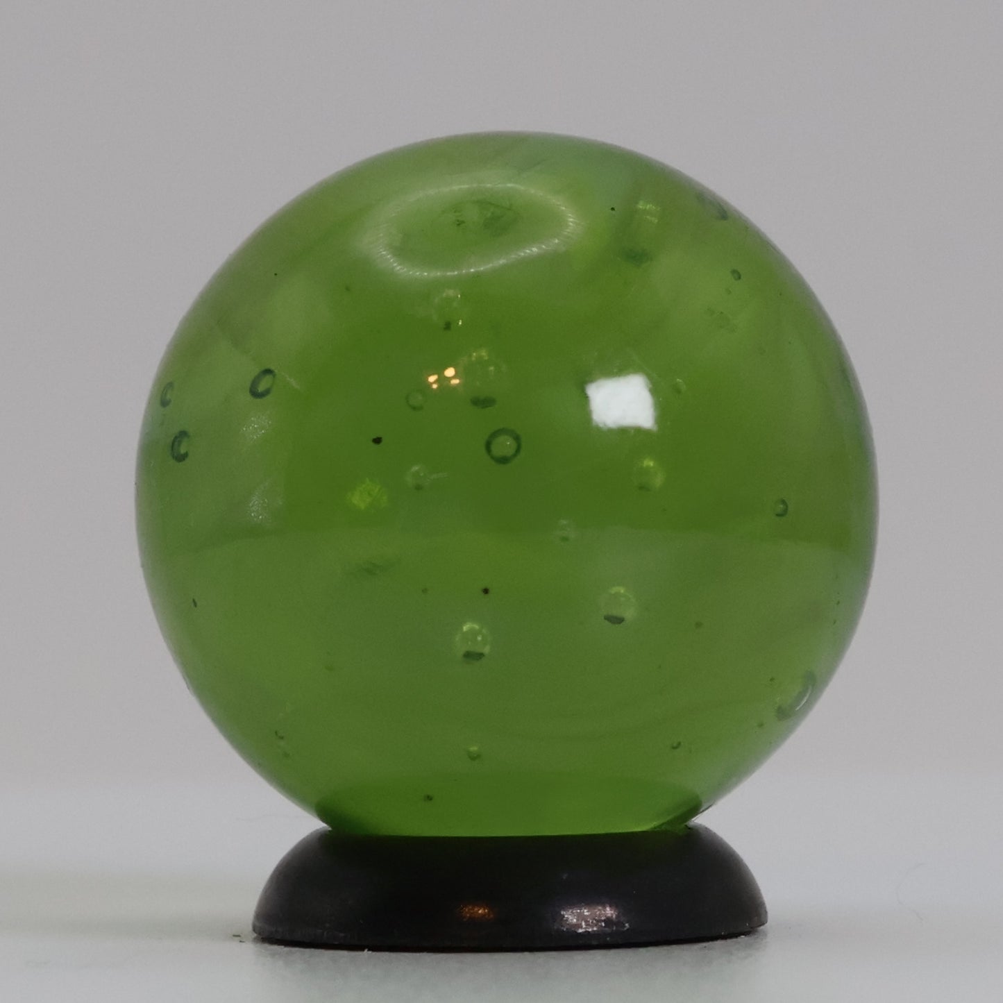 3/4" Green Wire Pull Marble UV glows Orange, gorgeous backlit photo MINT