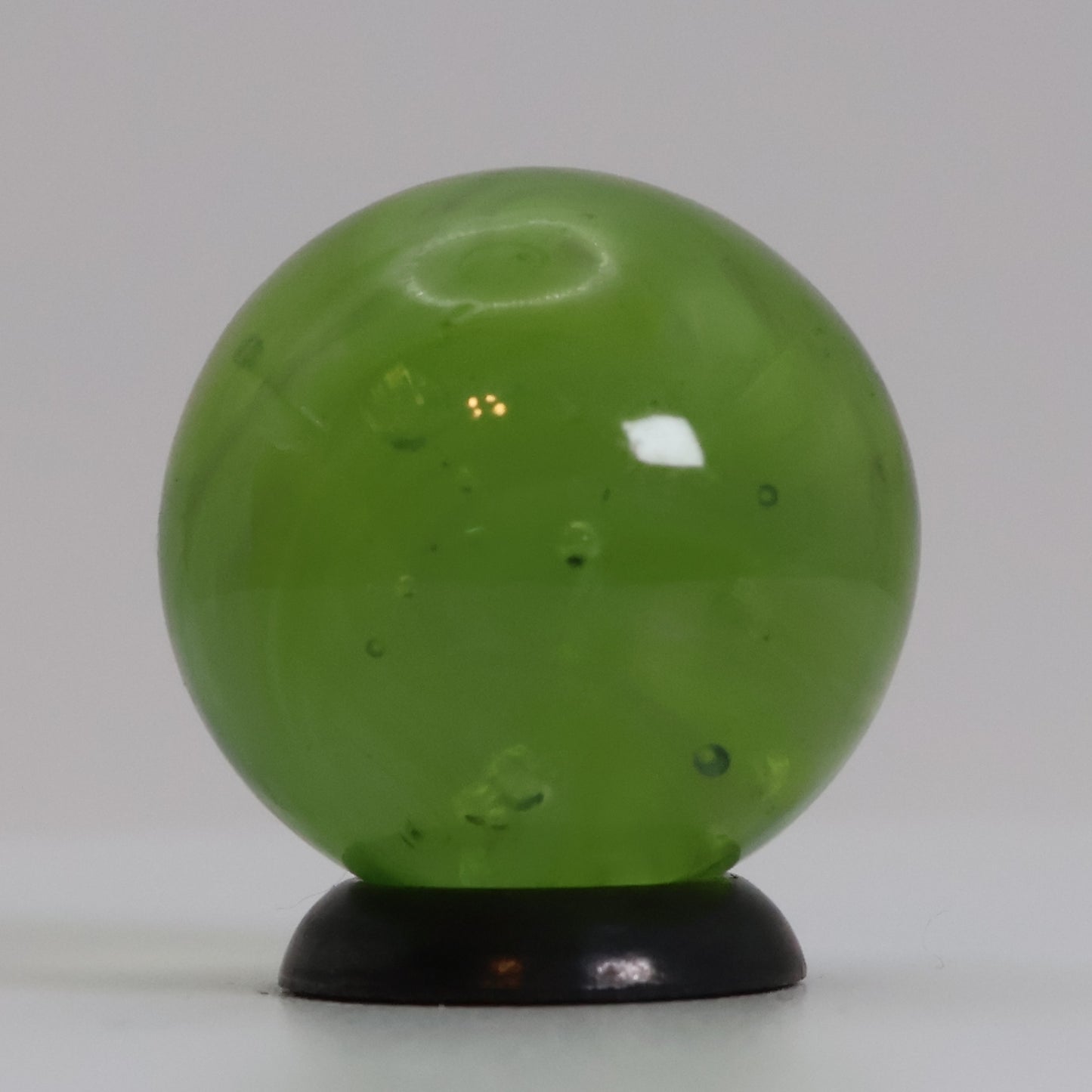 3/4" Green Wire Pull Marble UV glows Orange, gorgeous backlit photo MINT