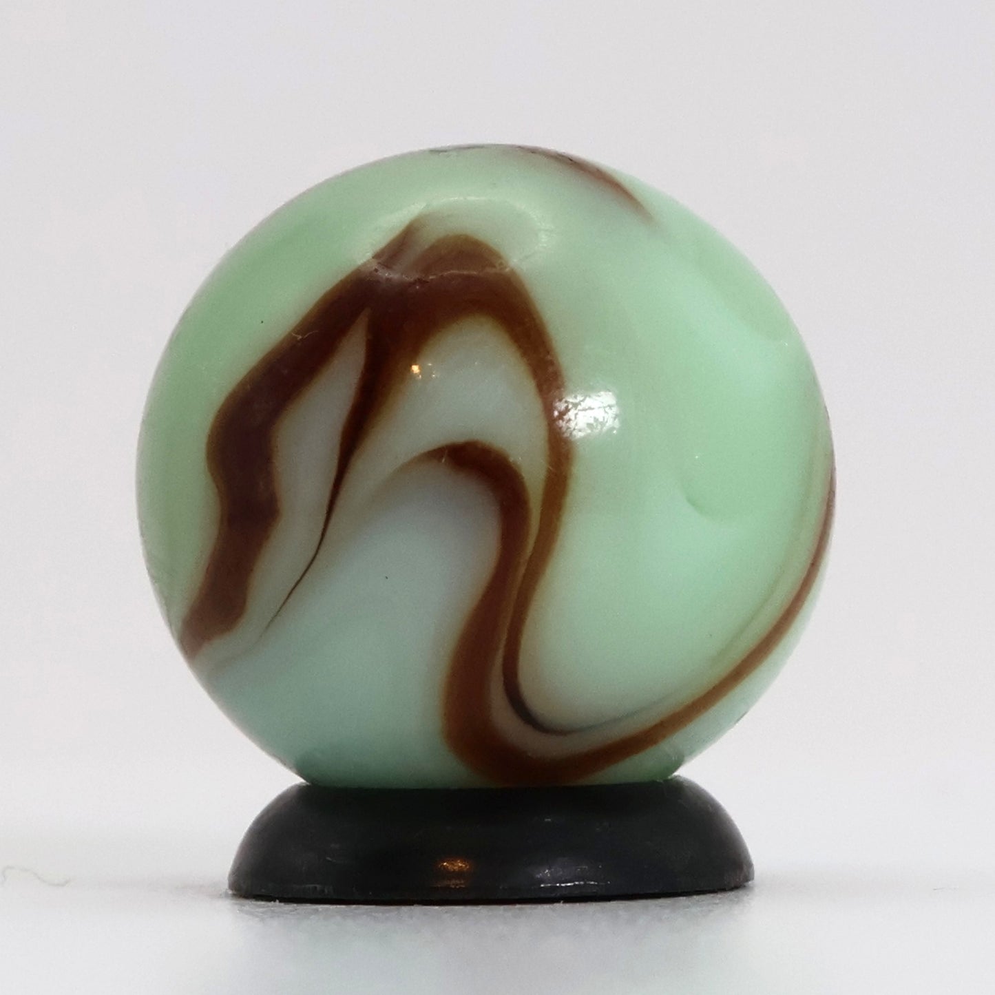 11/16" Uranium Swirl Marble "mint choc chip" NM