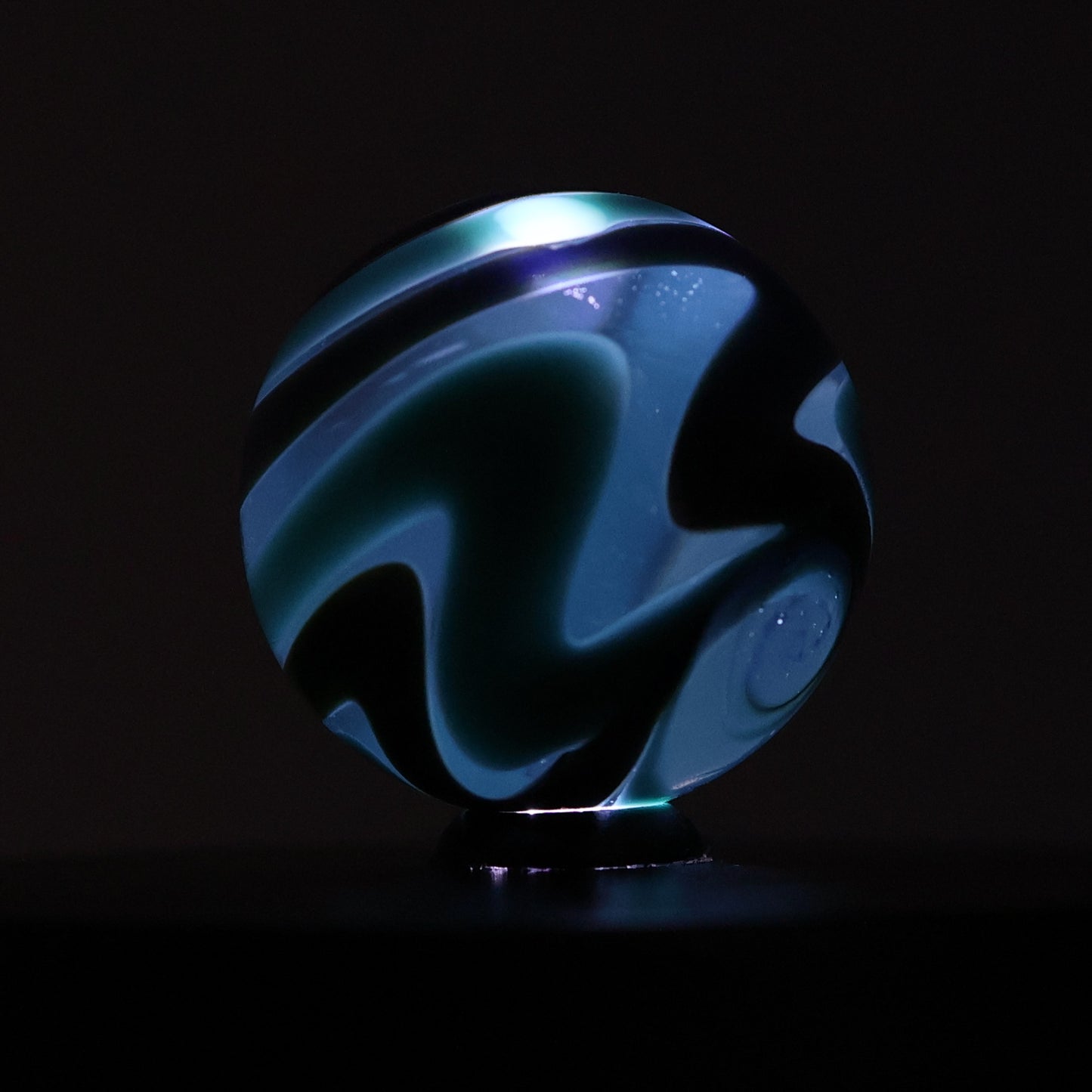 1 3/16" Contemporary Handmade Borosilicate Swirl Marble (Pyrex) NM+