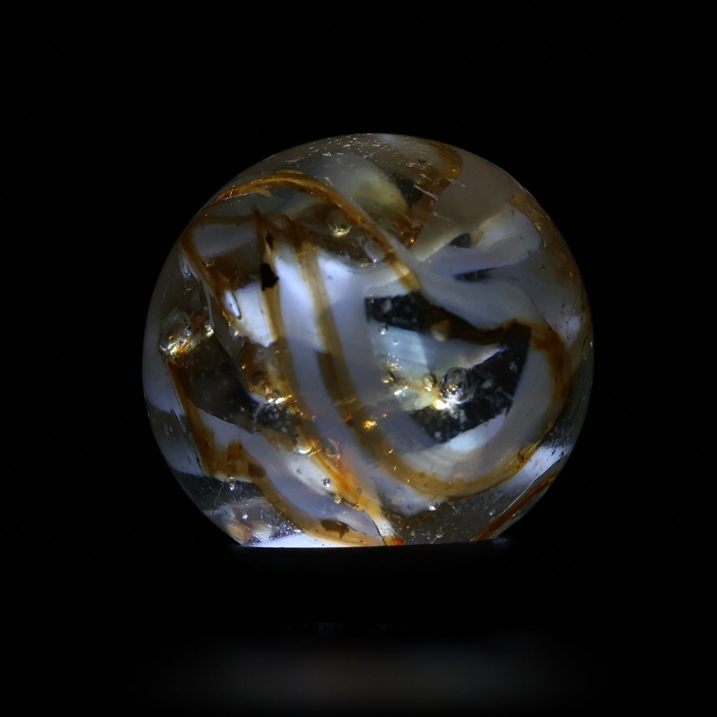 5/8" Veiligglas Orange Marble Wire Pull Great Backlit NM