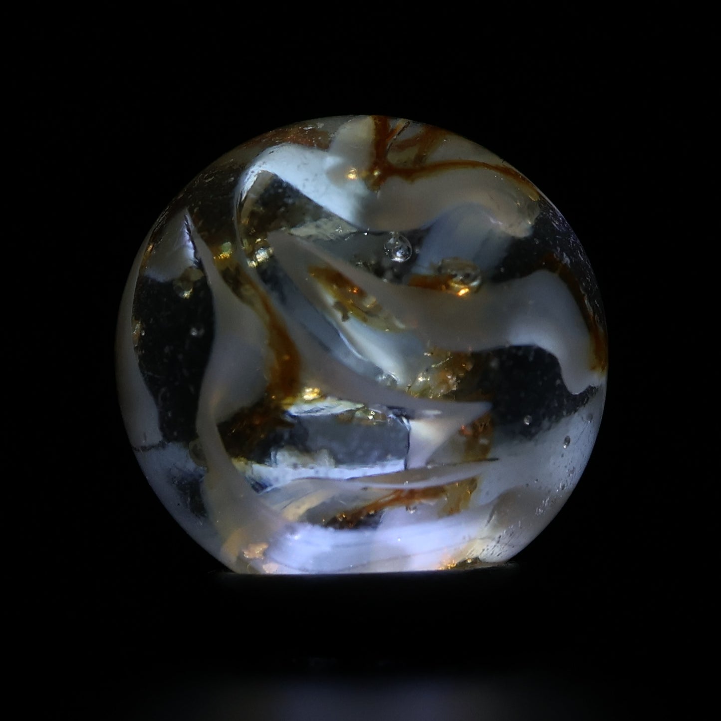 5/8" Veiligglas Orange Marble Wire Pull Great Backlit NM