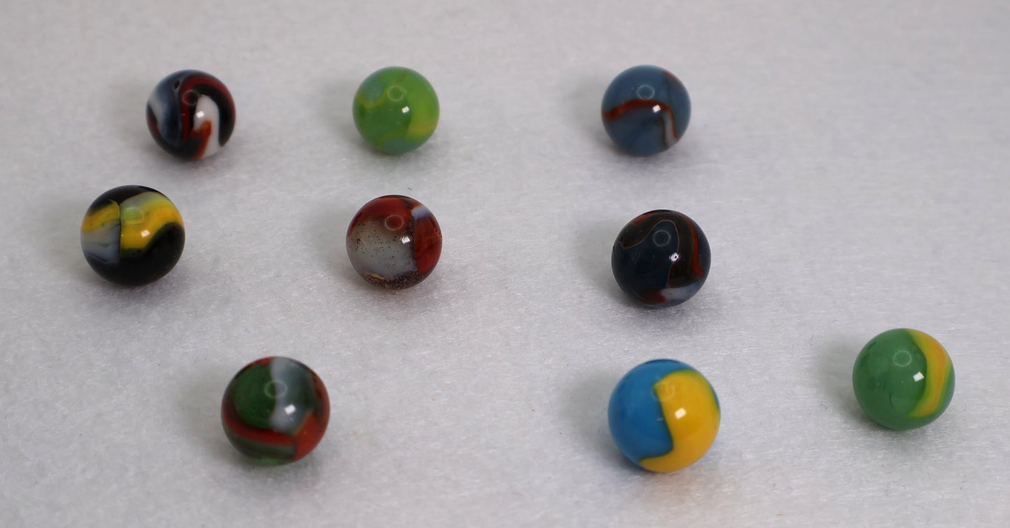 9pk 5/8" Variety Mix Peltier Patches & Rainbo Marbles NM-M