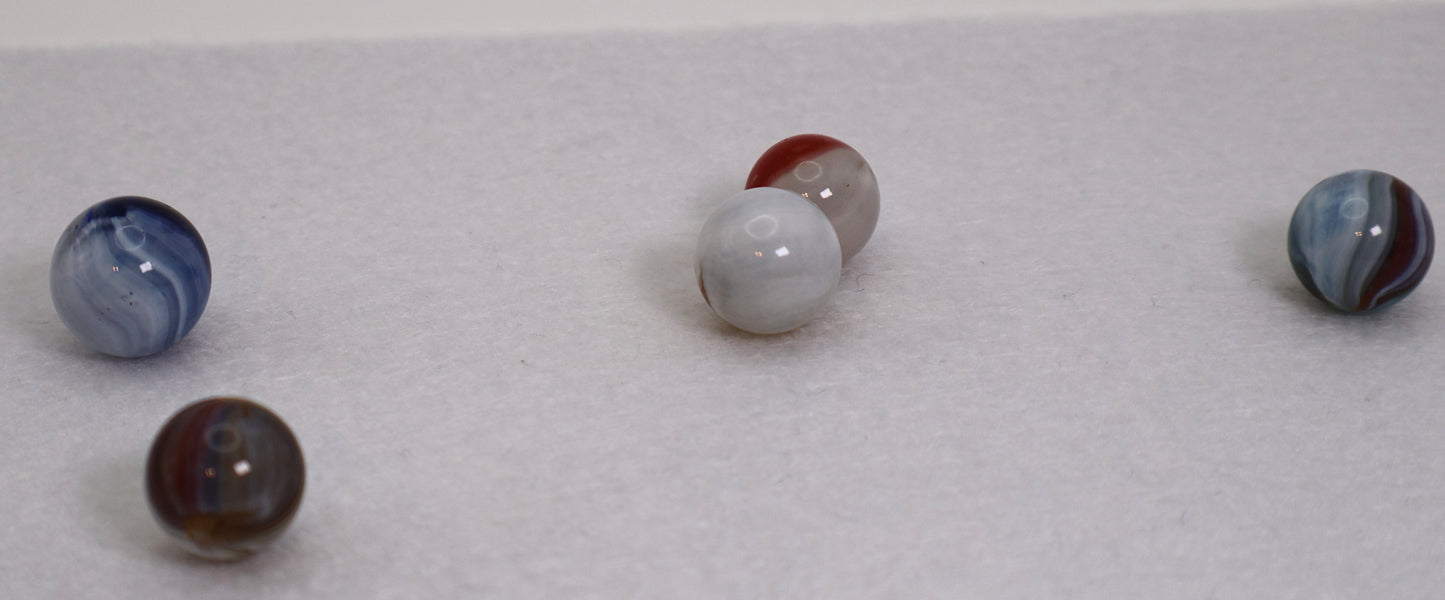 5pk 5/8-11/16" Marbles - Mix of Masters & Pinchers MINT