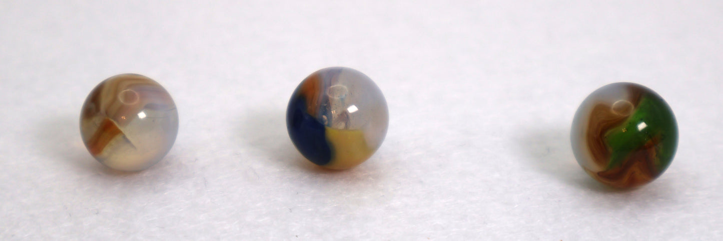 3pk 5/8" Vitro Agate Opal Marbles NM-NM+