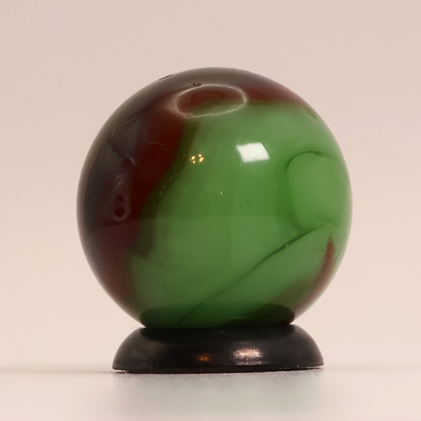11/16" Clear Based Green & Red Swirl Marble NM+