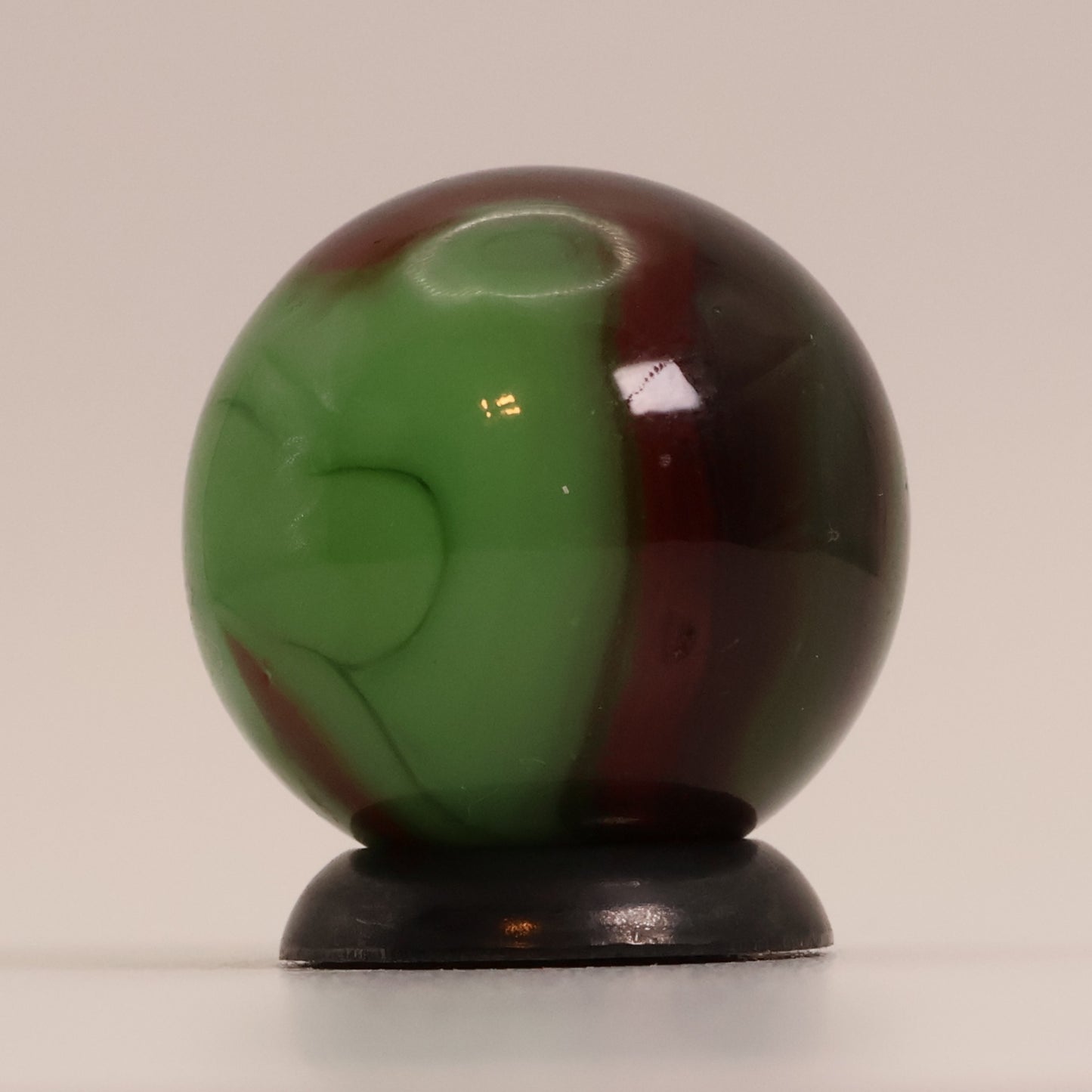11/16" Clear Based Green & Red Swirl Marble NM+