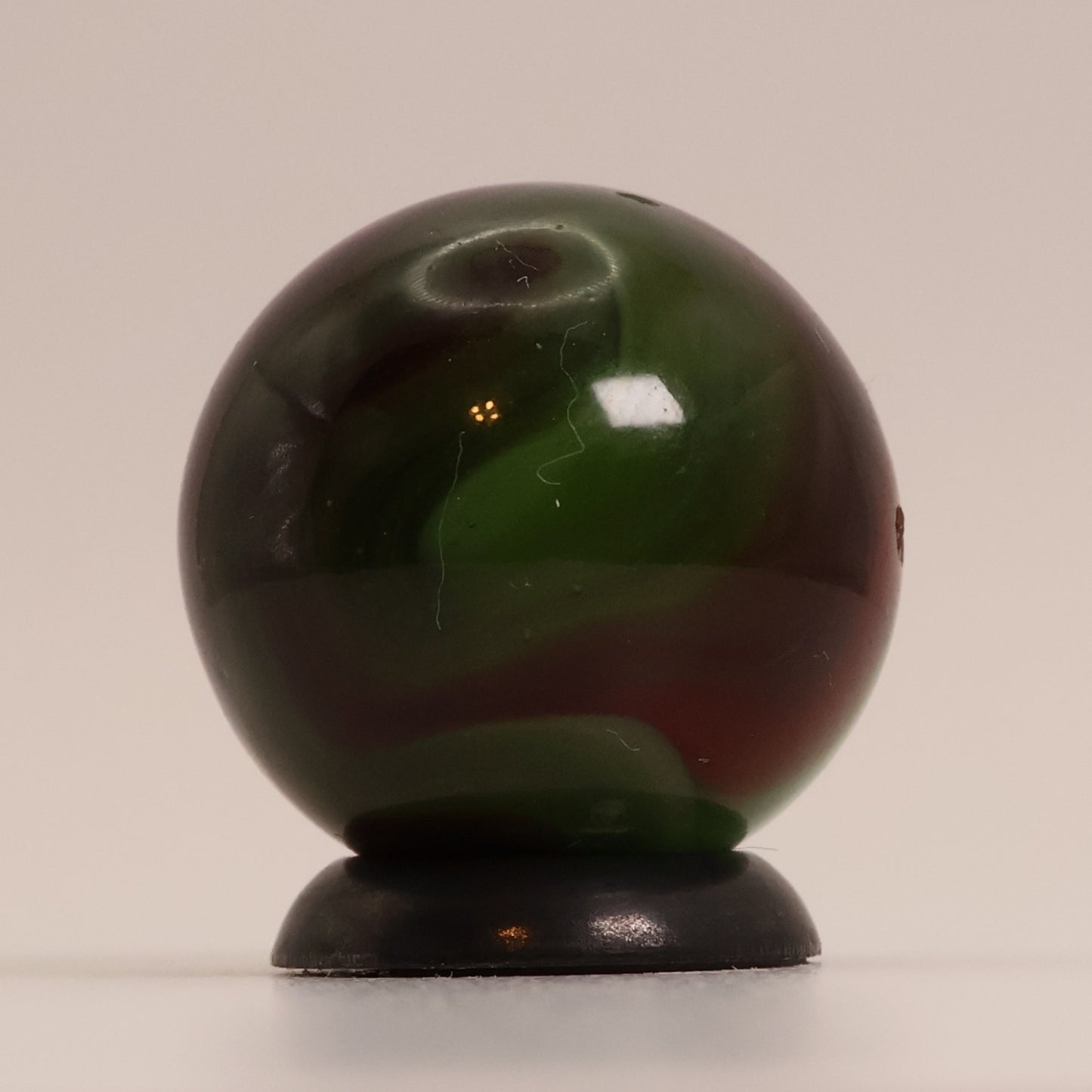 11/16" Clear Based Green & Red Swirl Marble NM+