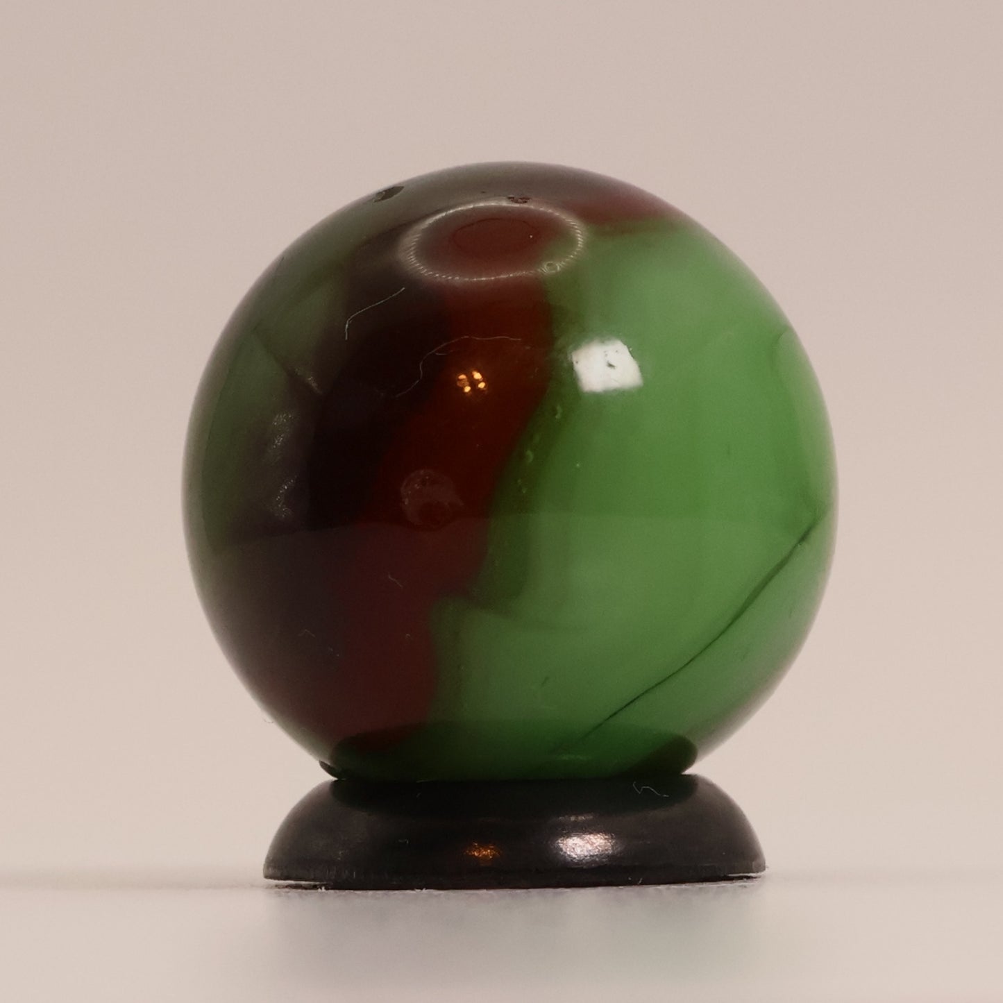 11/16" Clear Based Green & Red Swirl Marble NM+