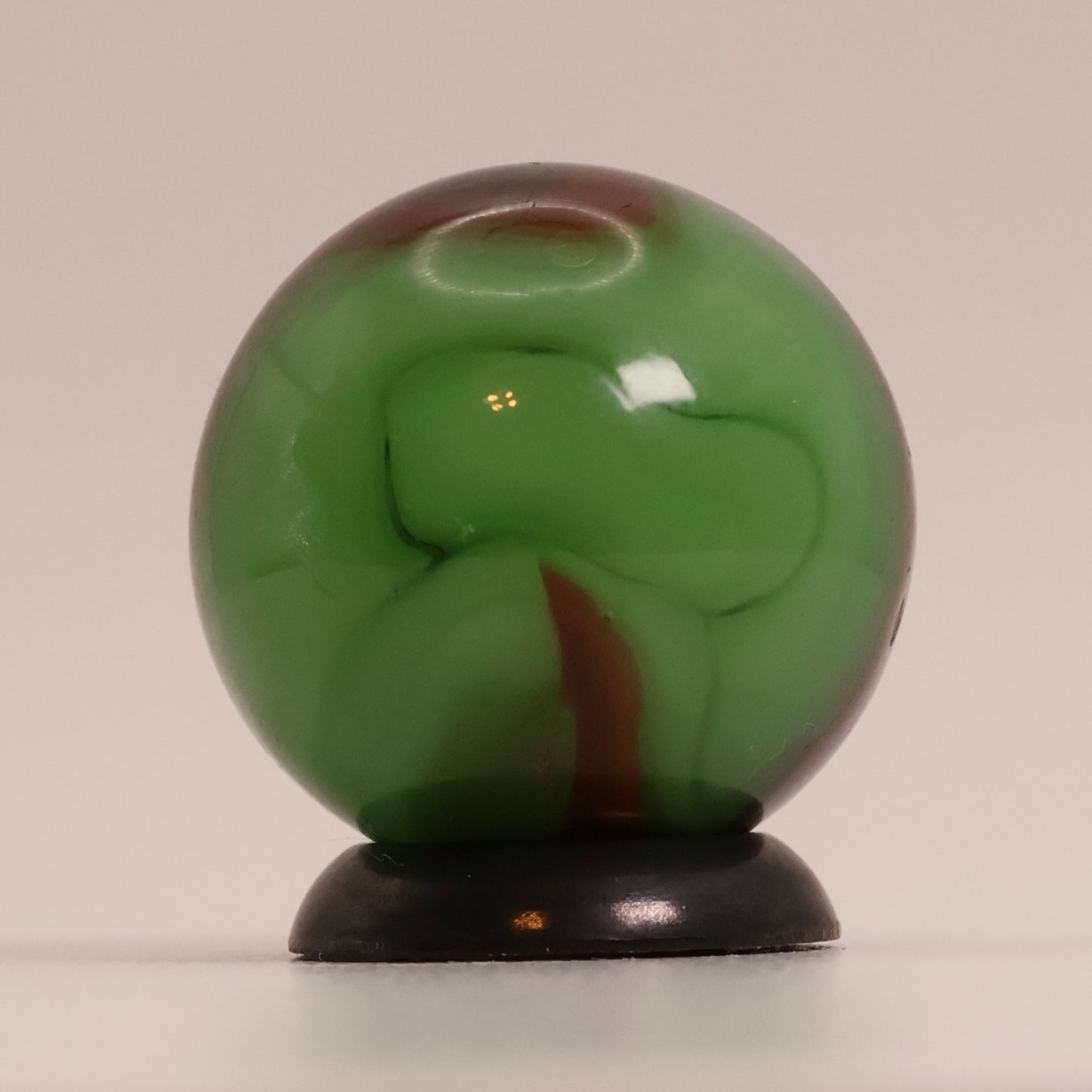 11/16" Clear Based Green & Red Swirl Marble NM+