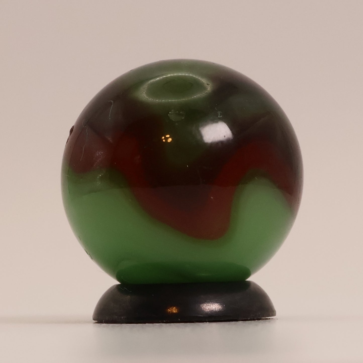 11/16" Clear Based Green & Red Swirl Marble NM+