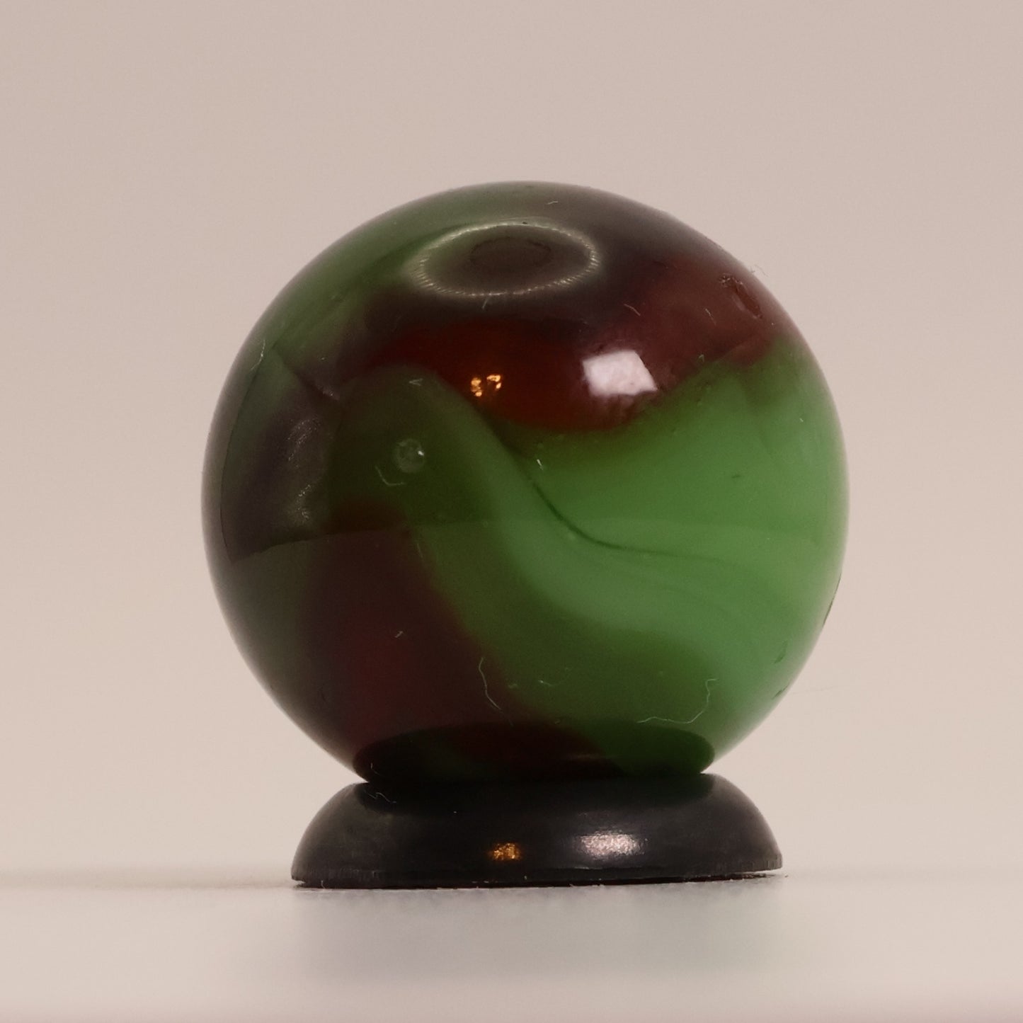 11/16" Clear Based Green & Red Swirl Marble NM+