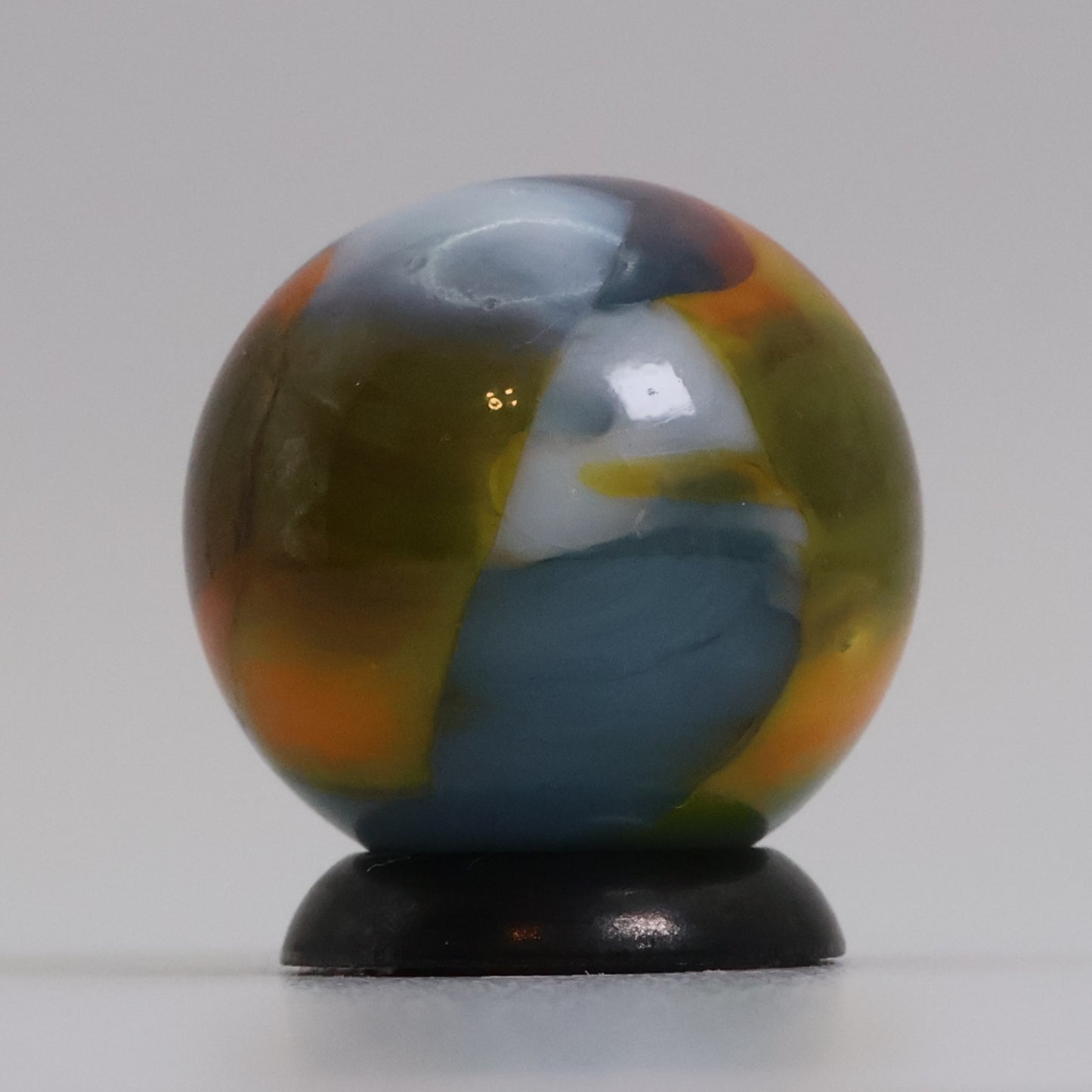 11/16" Peltier Rainbo Marble Blue Orange White NM+