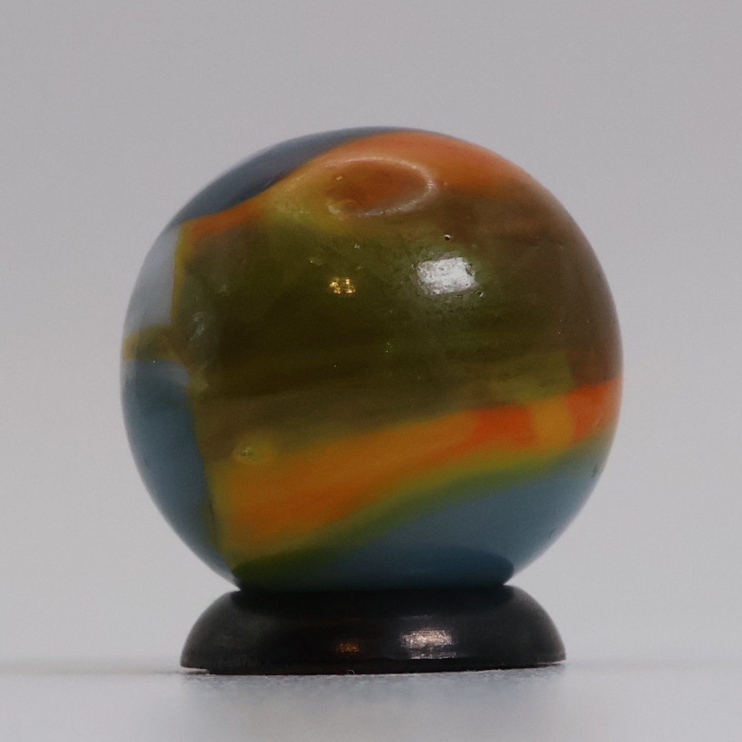 11/16" Peltier Rainbo Marble Blue Orange White NM+
