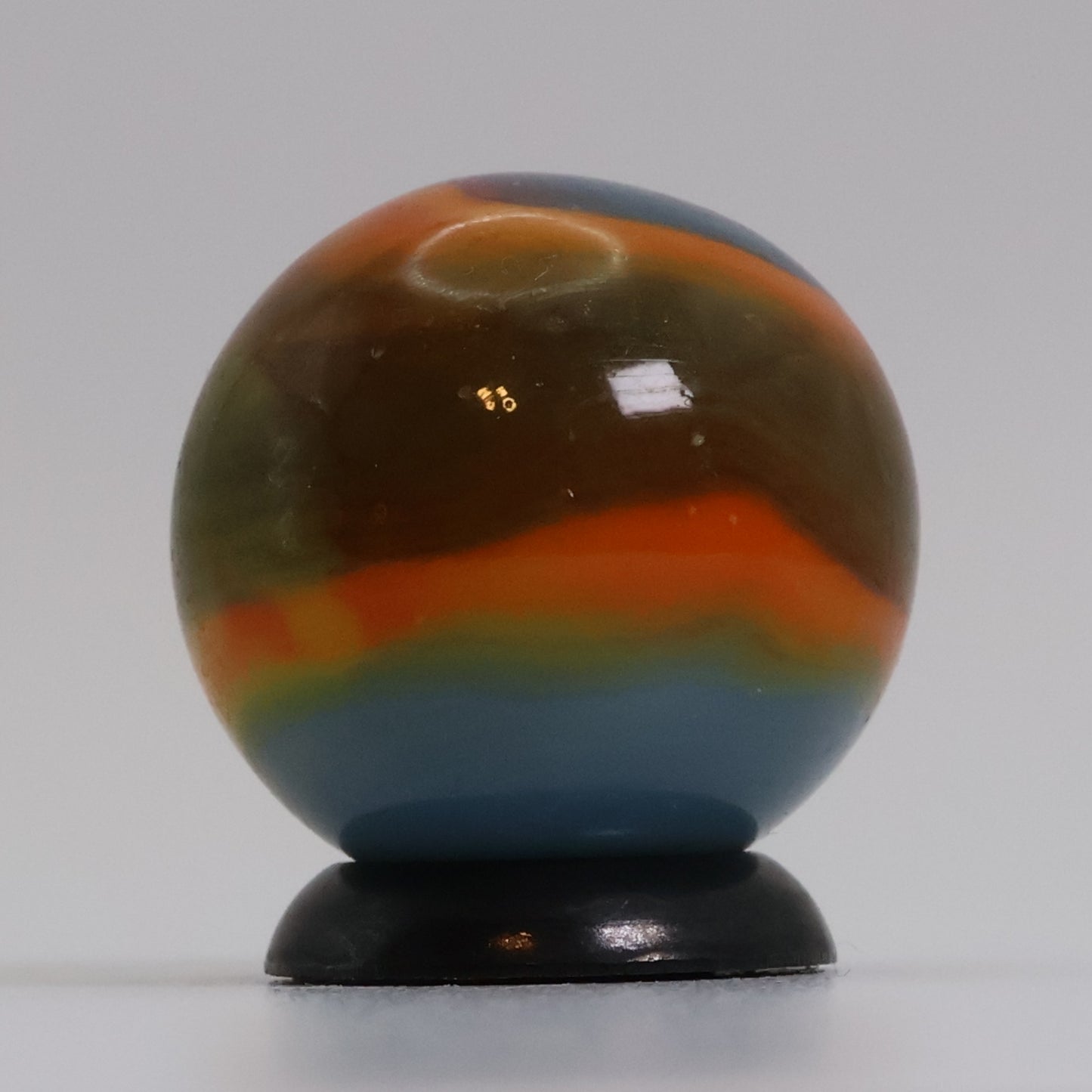 11/16" Peltier Rainbo Marble Blue Orange White NM+