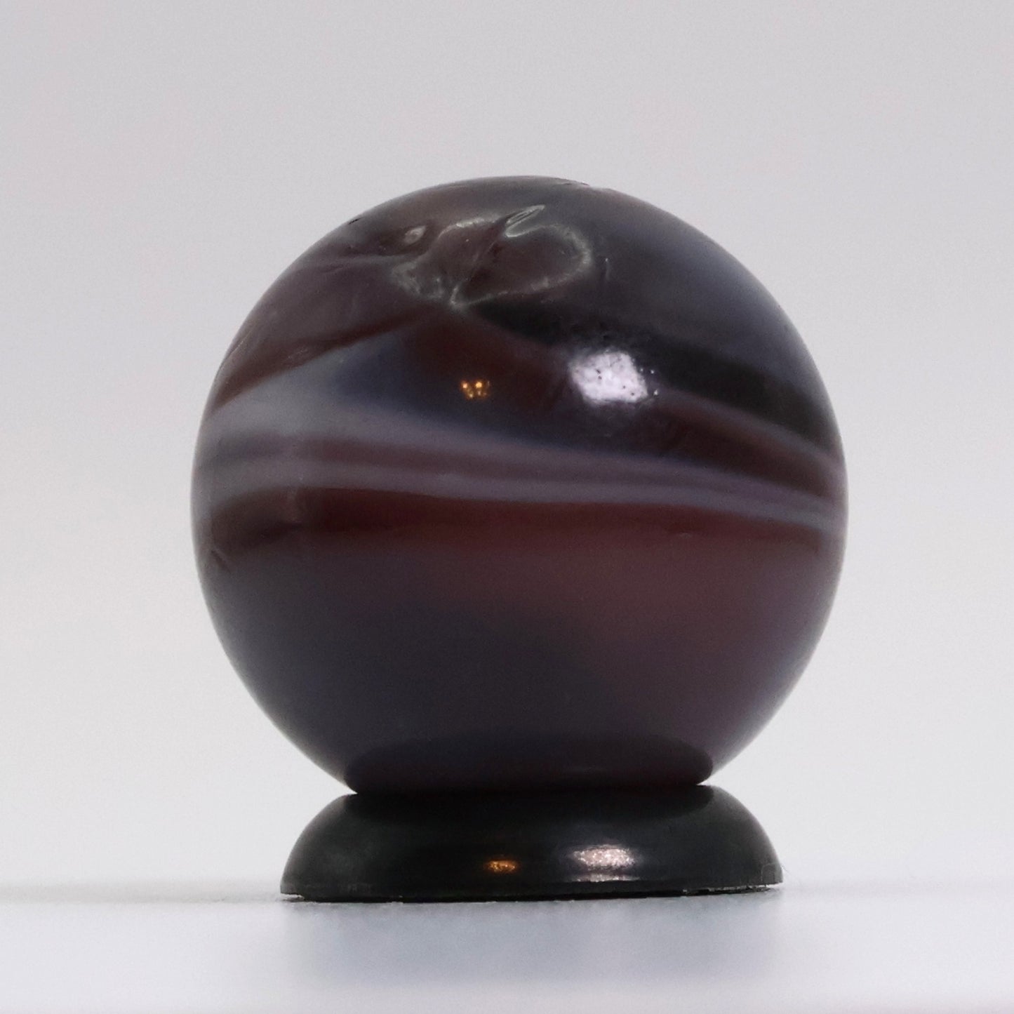 11/16" MF Christensen Purple Slag Marble 9 & Tail NM+