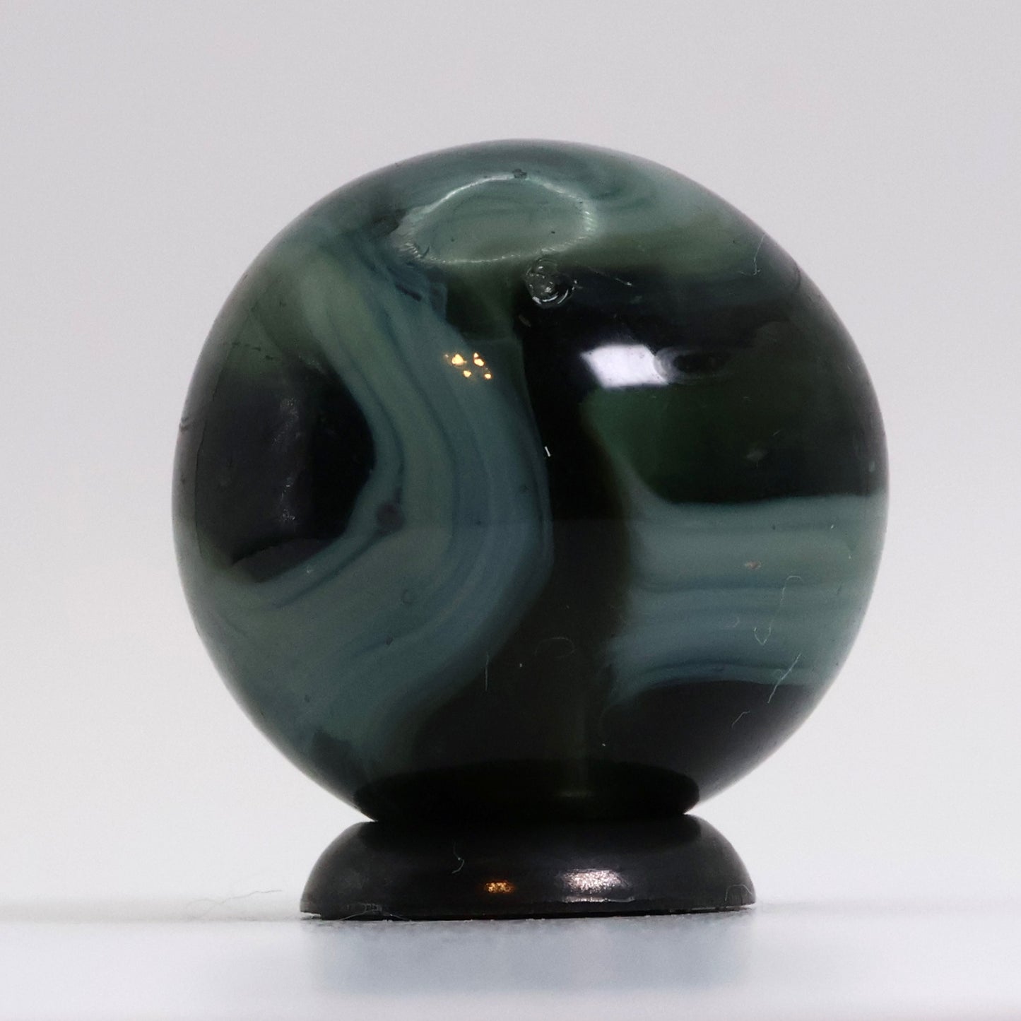 3/4" Translucent Swirl Marble Brown & Green NM+