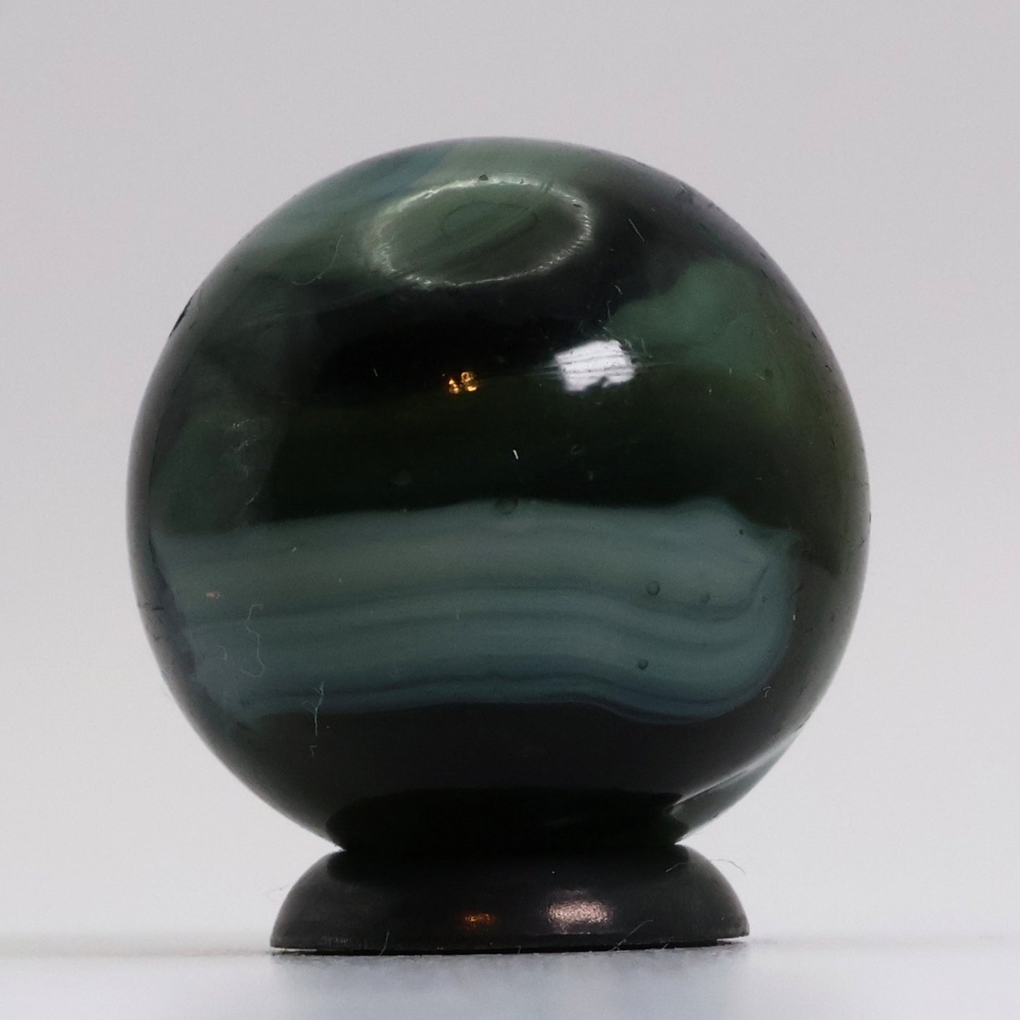 3/4" Translucent Swirl Marble Brown & Green NM+