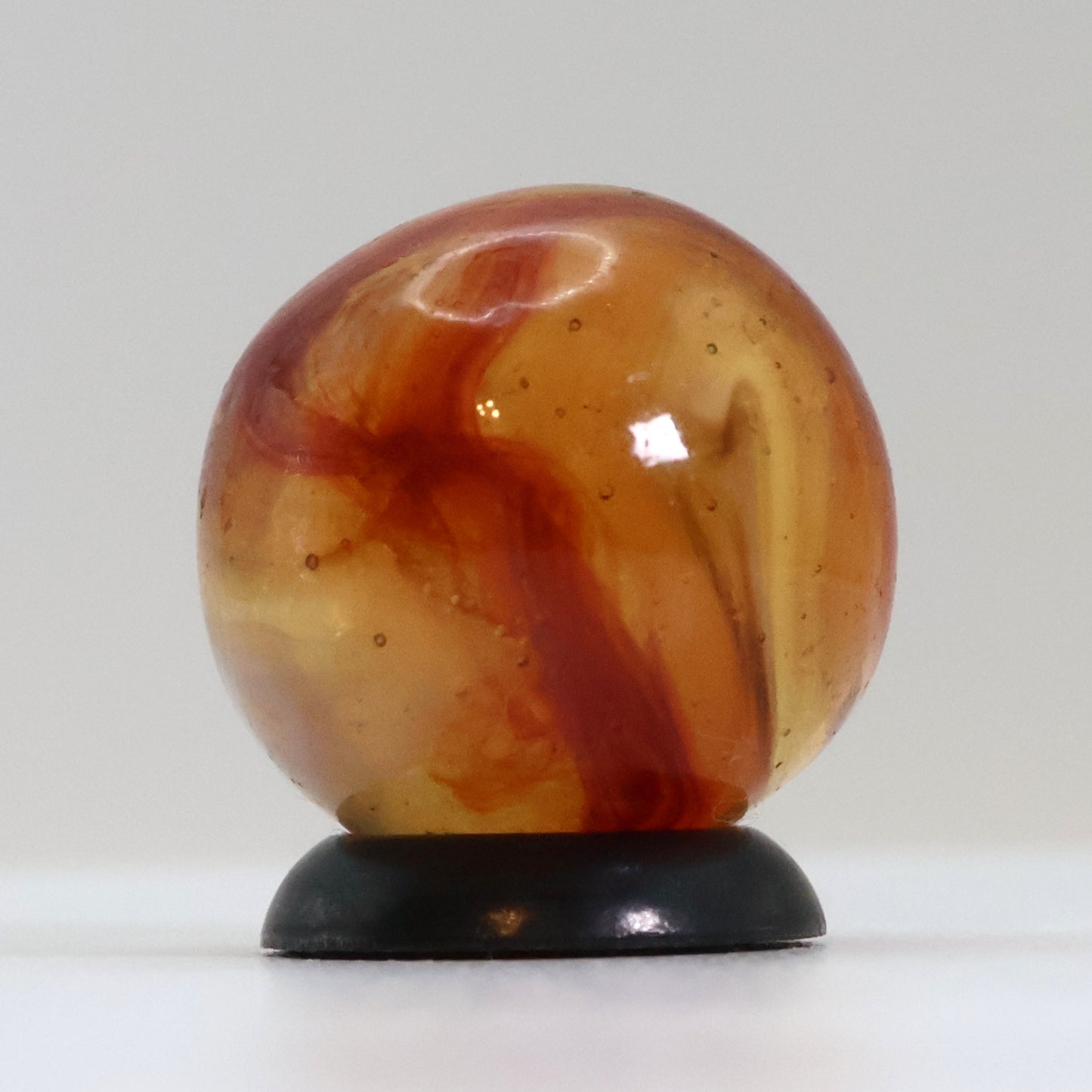 5/8" Off Round Wire Pull? Swirl Marble Orange Red NM