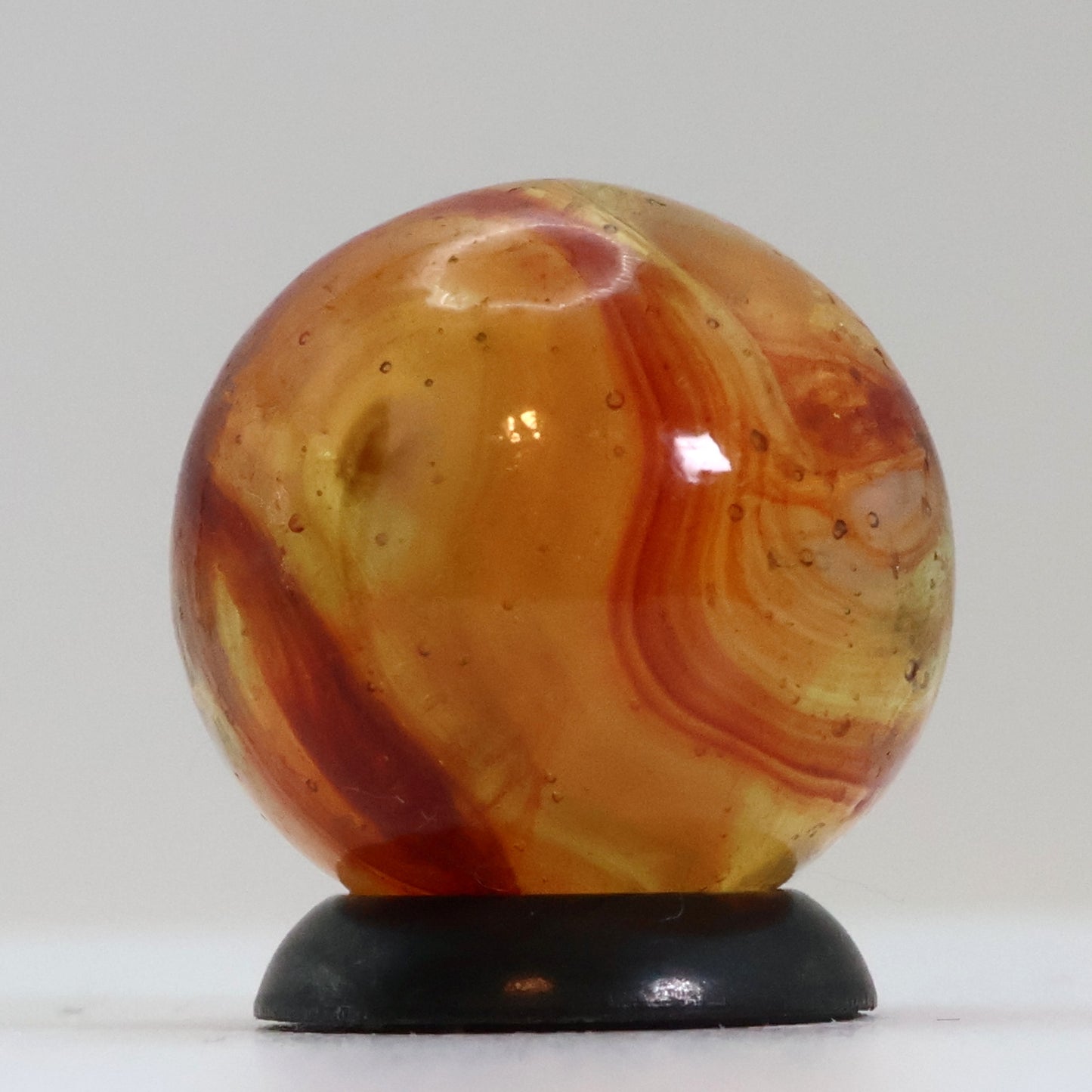 5/8" Off Round Wire Pull? Swirl Marble Orange Red NM