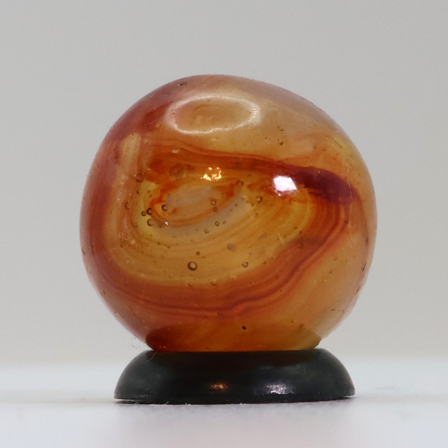 5/8" Off Round Wire Pull? Swirl Marble Orange Red NM