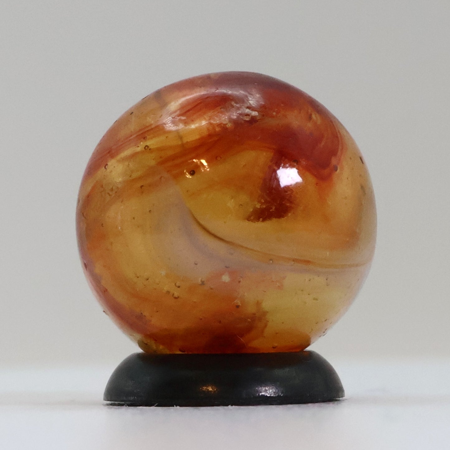 5/8" Off Round Wire Pull? Swirl Marble Orange Red NM