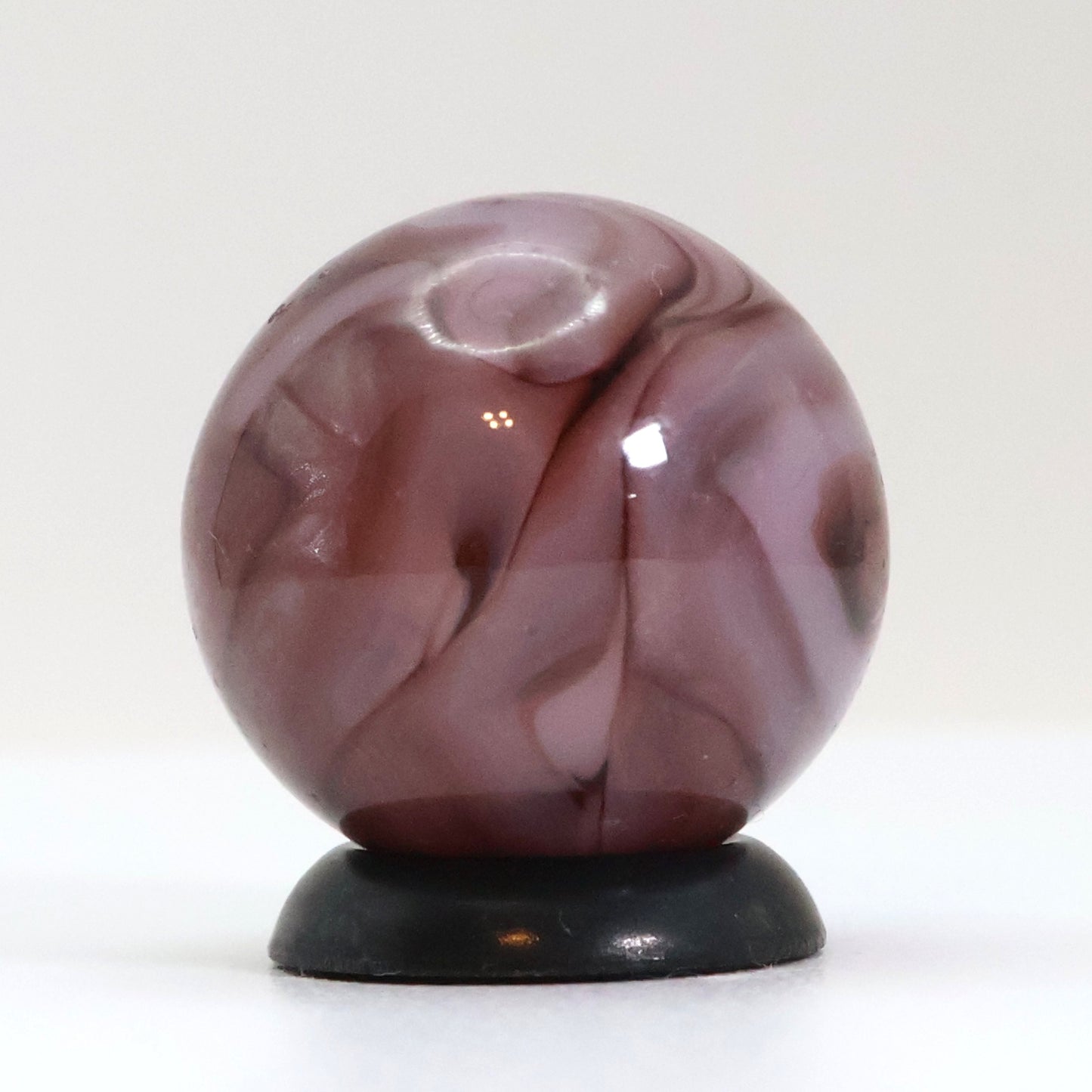 5/8" Swirl Marble Translucent Base w/purple & white ribbons NM+