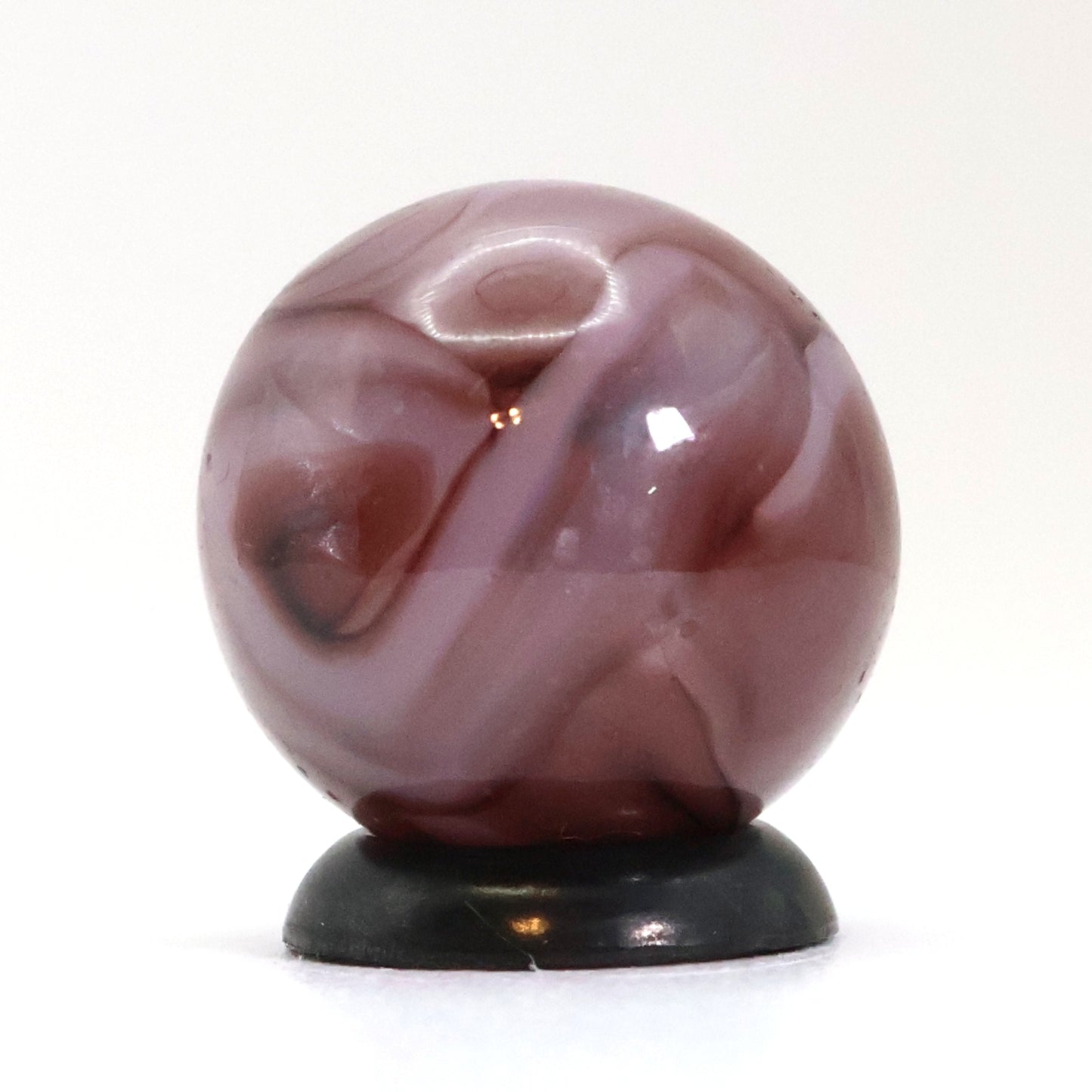 5/8" Swirl Marble Translucent Base w/purple & white ribbons NM+