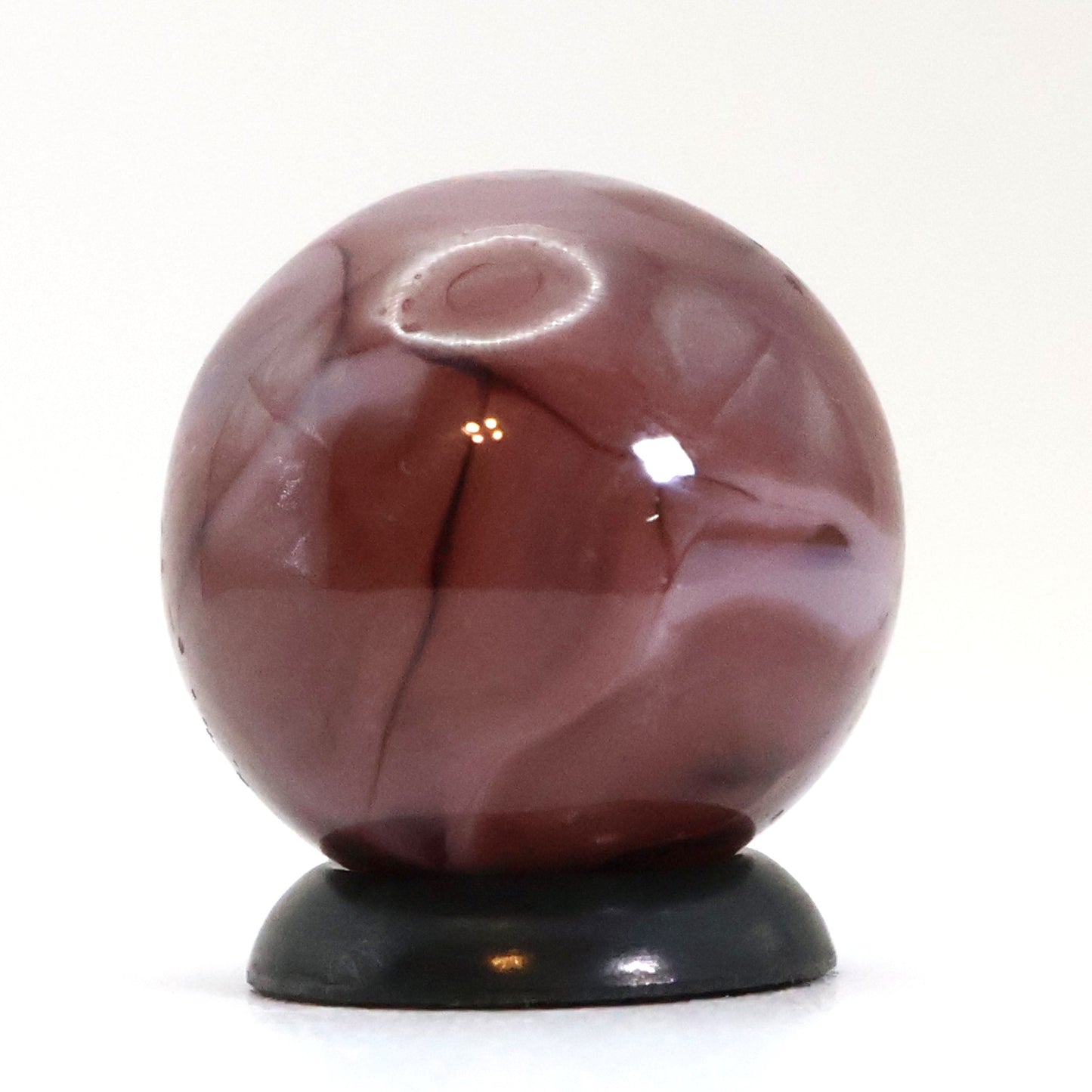 5/8" Swirl Marble Translucent Base w/purple & white ribbons NM+