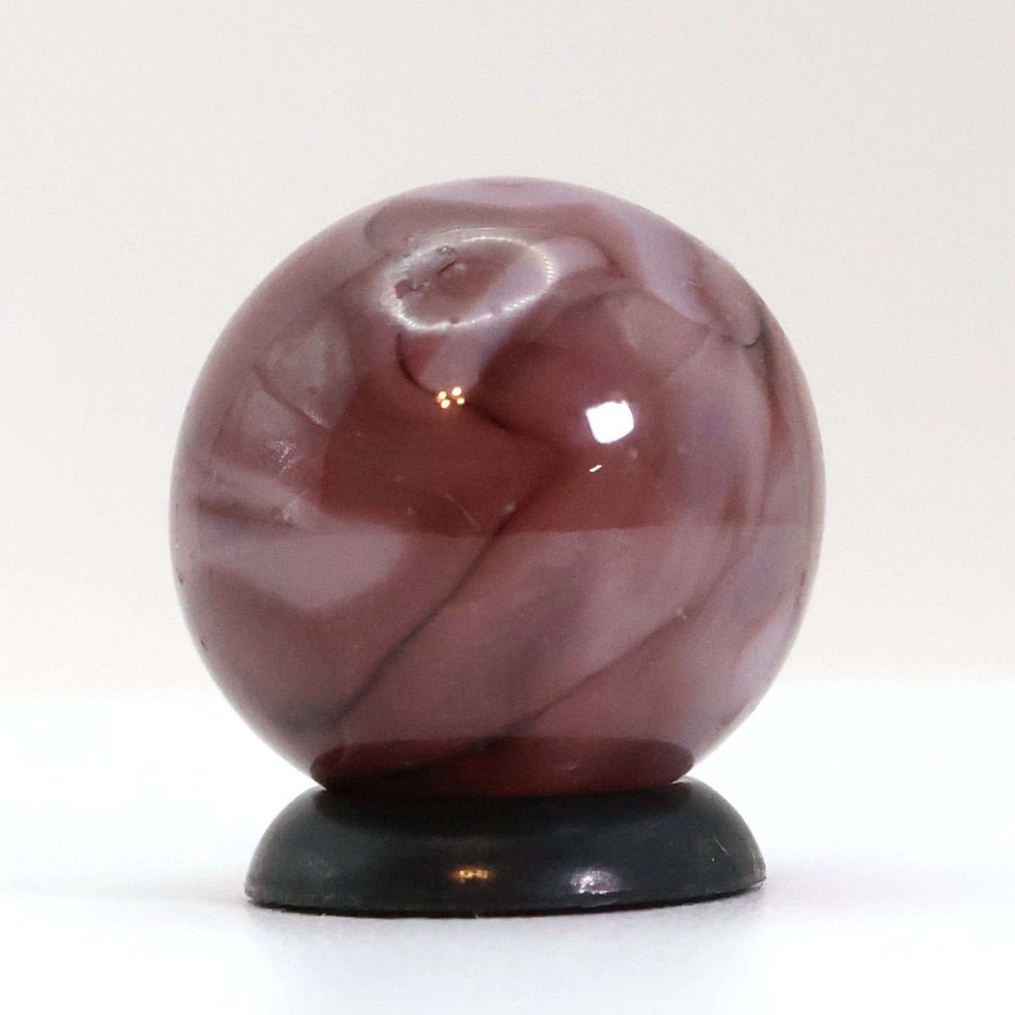 5/8" Swirl Marble Translucent Base w/purple & white ribbons NM+