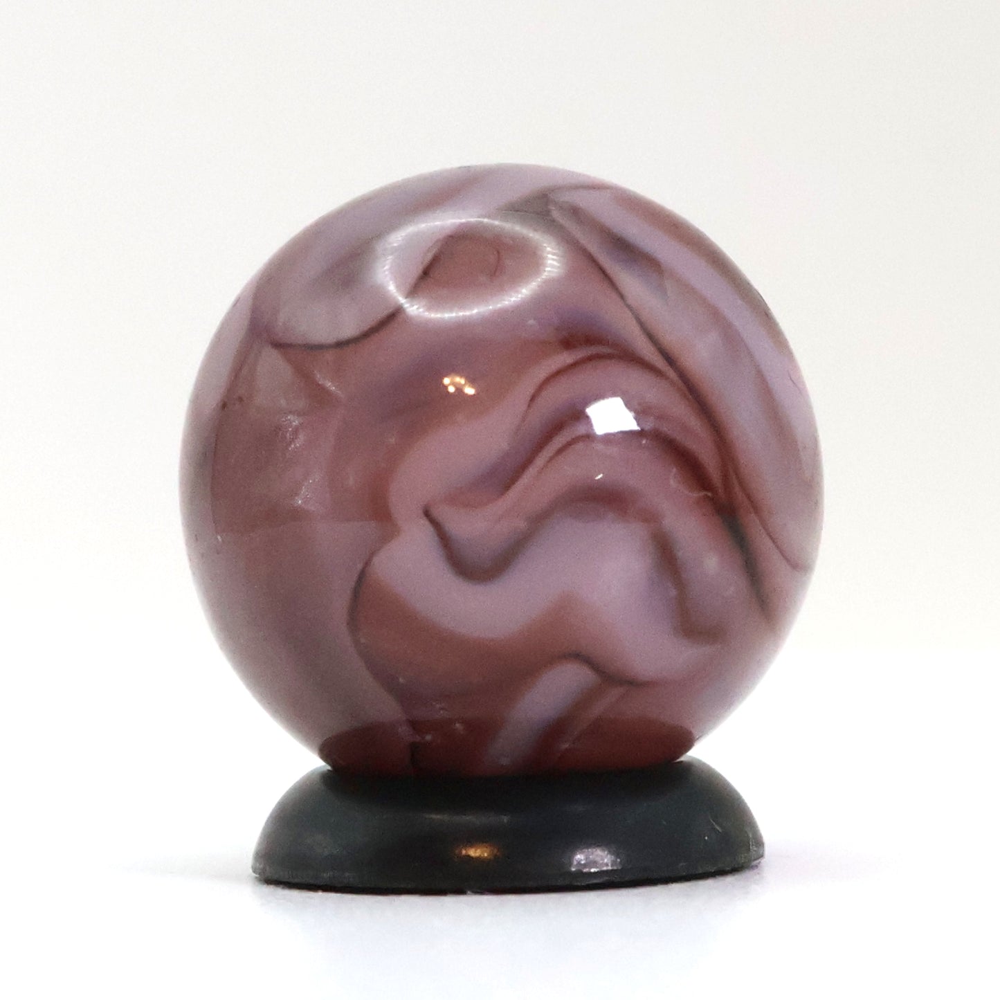5/8" Swirl Marble Translucent Base w/purple & white ribbons NM+