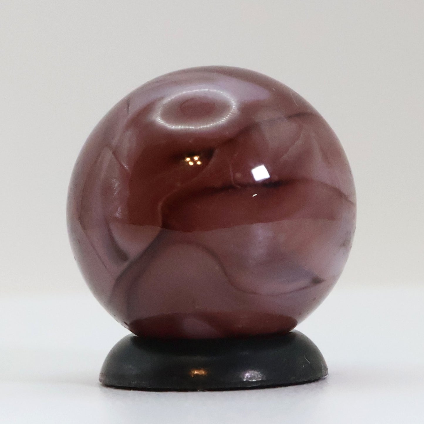 5/8" Swirl Marble Translucent Base w/purple & white ribbons NM+