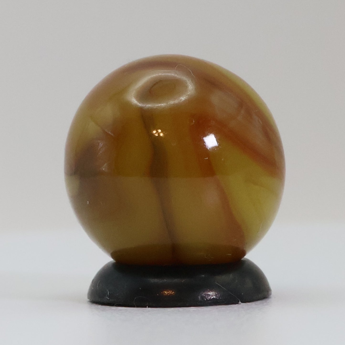 5/8" Swirl Marble Butterscotch & Brown Jabo? MINT