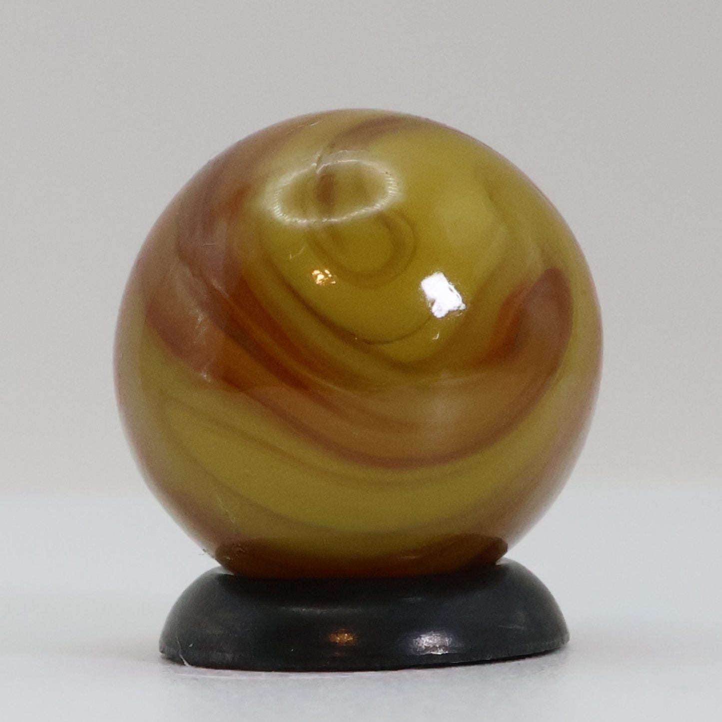 5/8" Swirl Marble Butterscotch & Brown Jabo? MINT