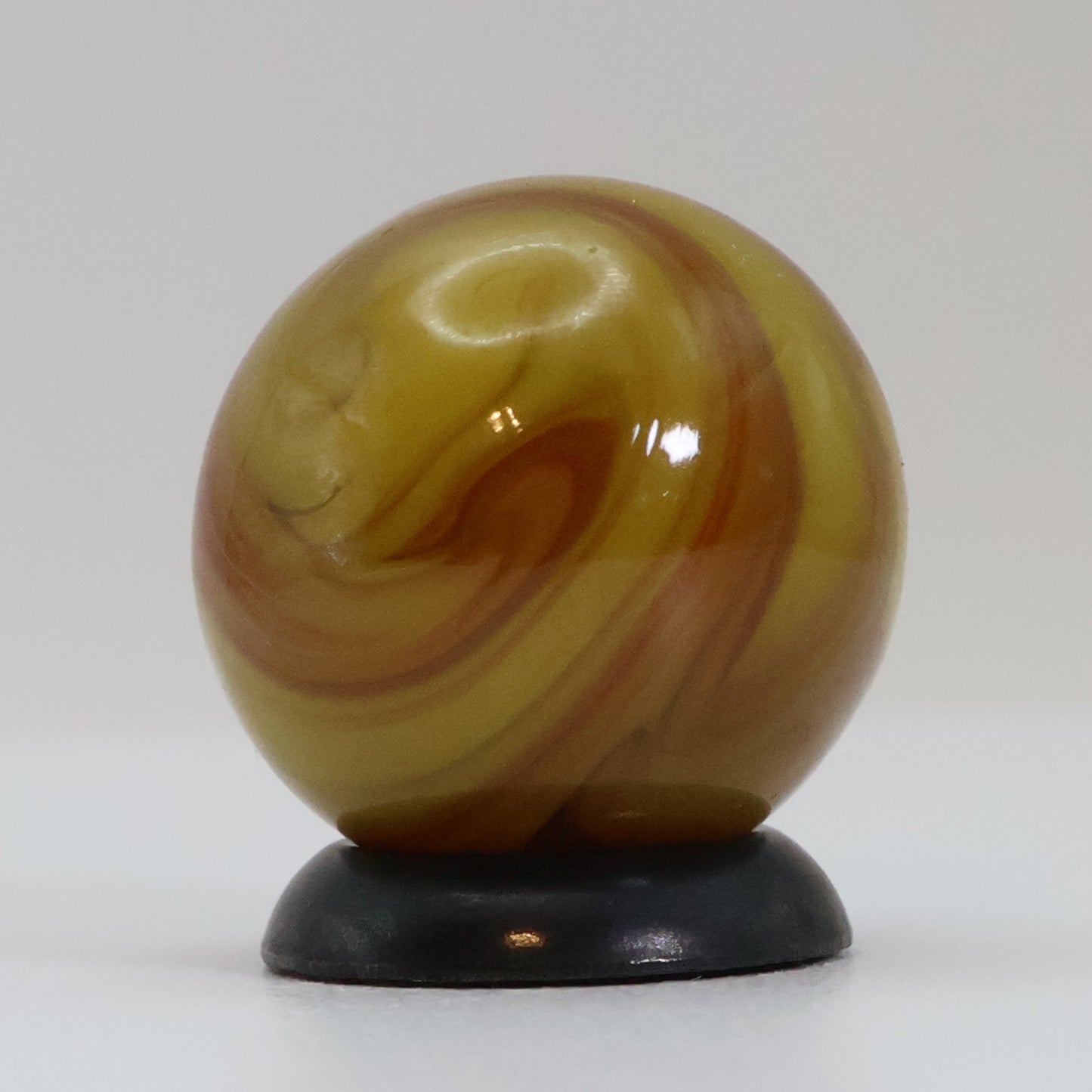 5/8" Swirl Marble Butterscotch & Brown Jabo? MINT
