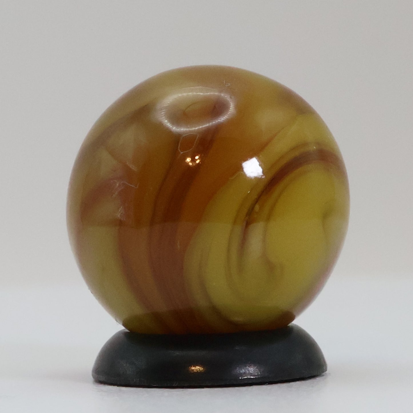 5/8" Swirl Marble Butterscotch & Brown Jabo? MINT