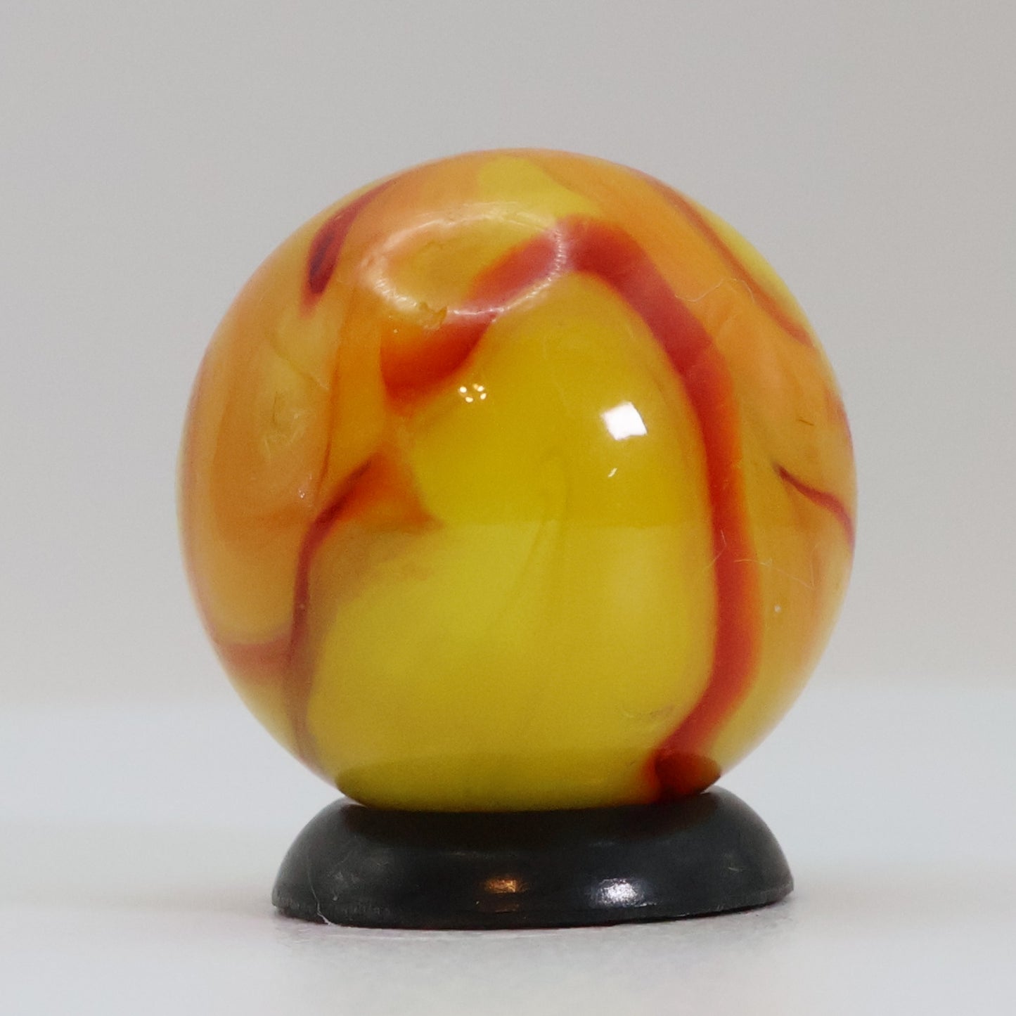 11/16" Swirl Marble Bright Yellow & Red NM++