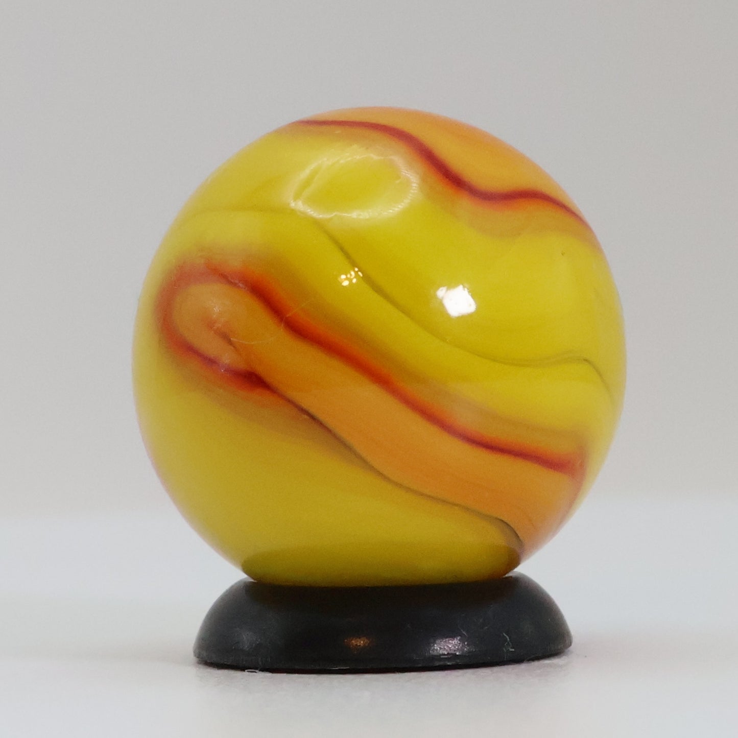 11/16" Swirl Marble Bright Yellow & Red NM++