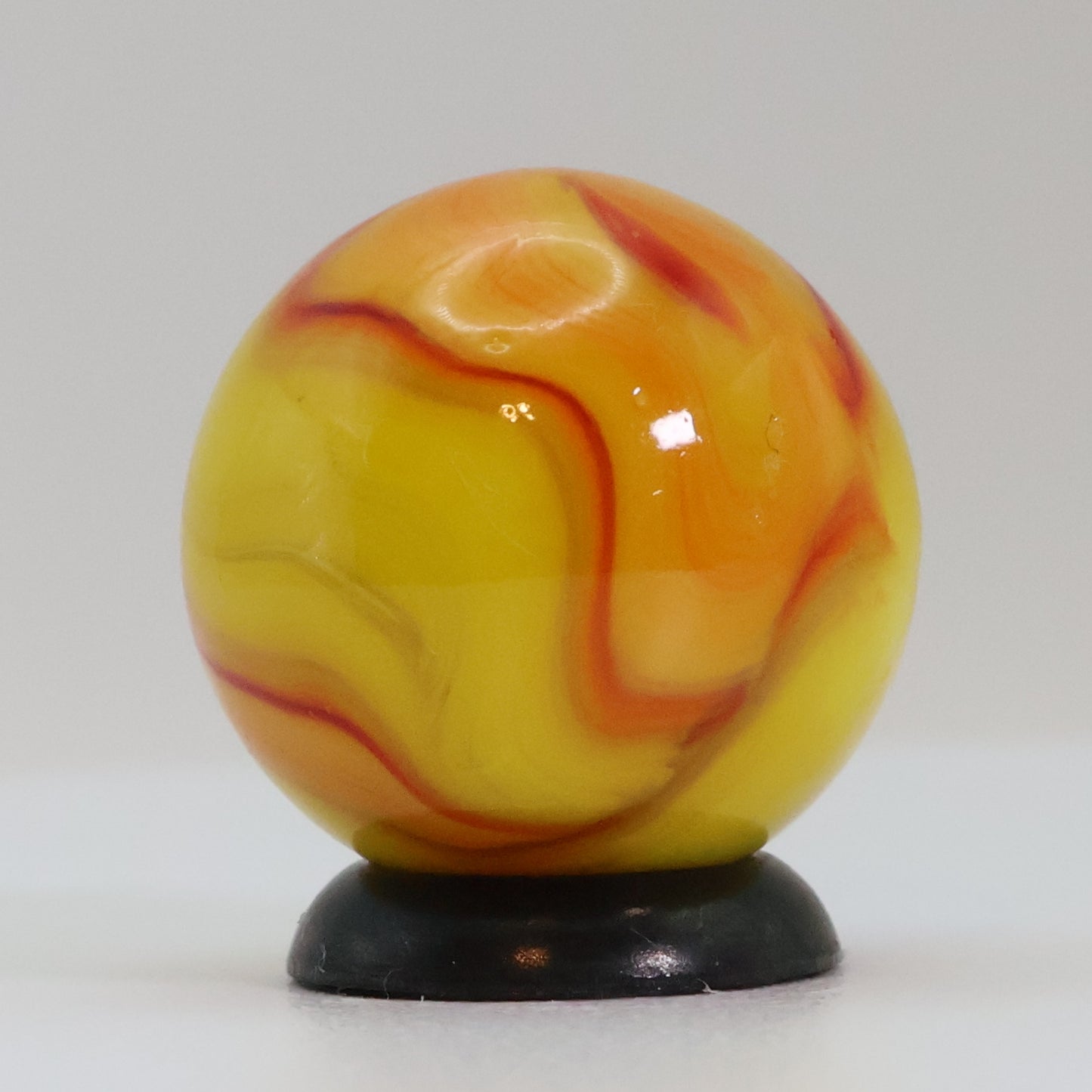 11/16" Swirl Marble Bright Yellow & Red NM++