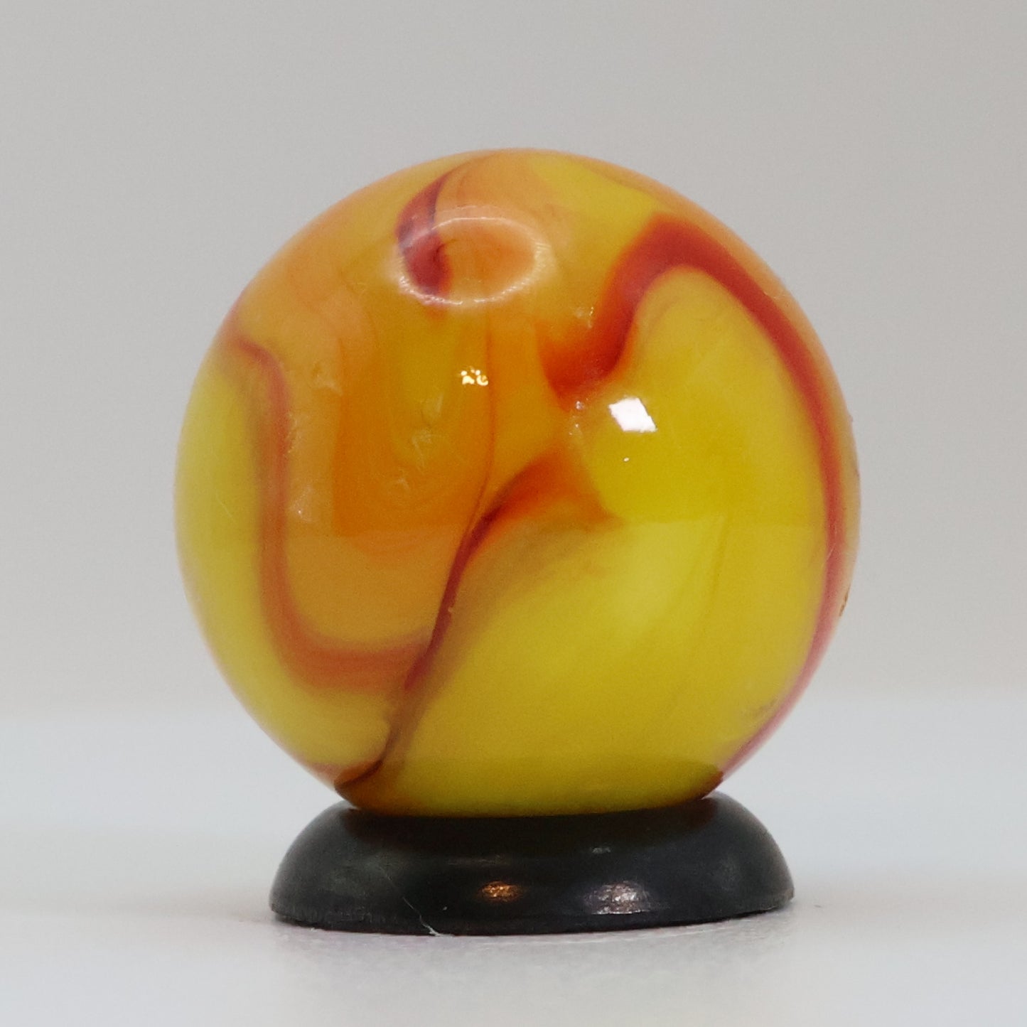 11/16" Swirl Marble Bright Yellow & Red NM++